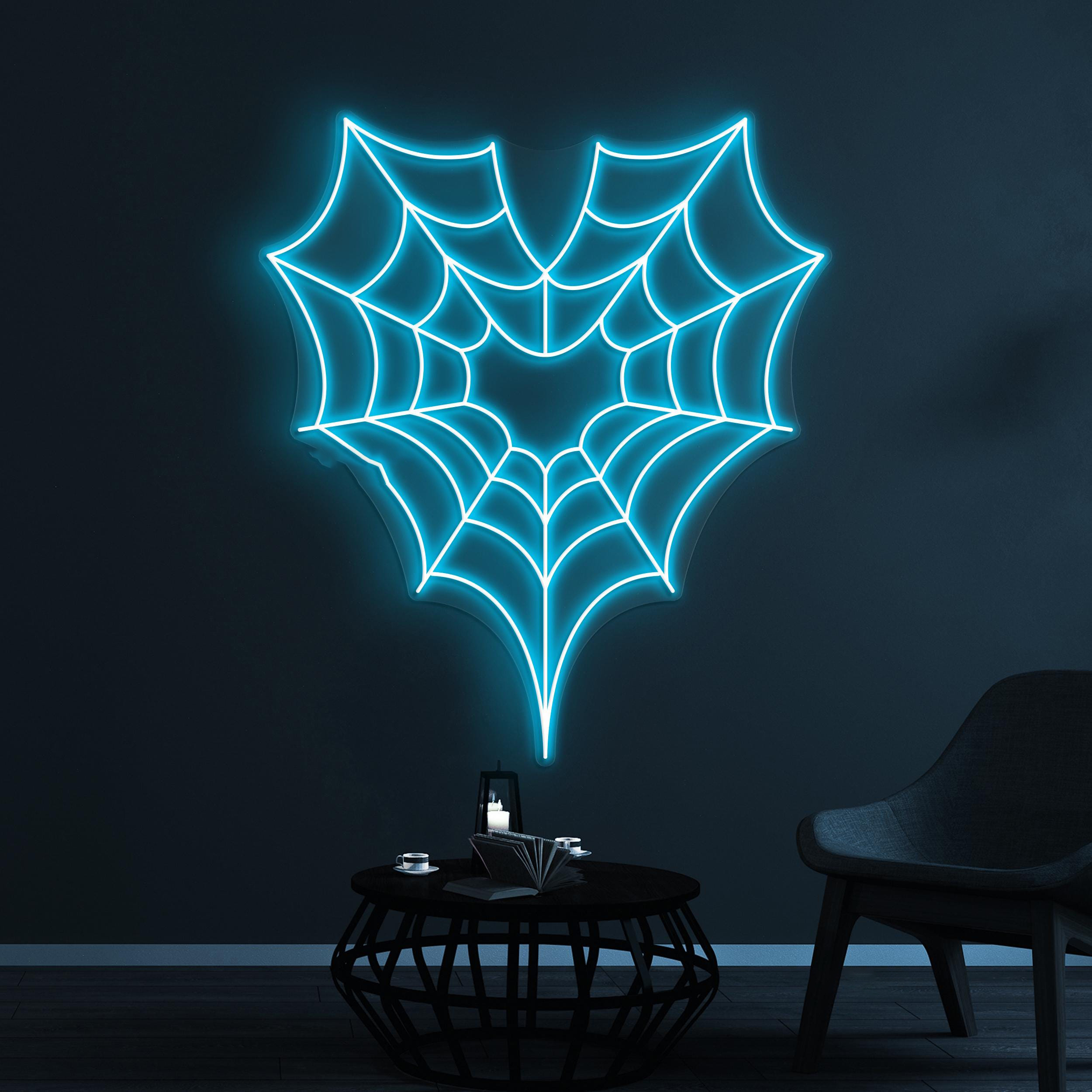 Spider Web Neon Sign, Spider Web LED Light, Spider Wall Decor, Home Wall Art, Personalized Spider Web Sign, Bar Decor, Party Neon Light