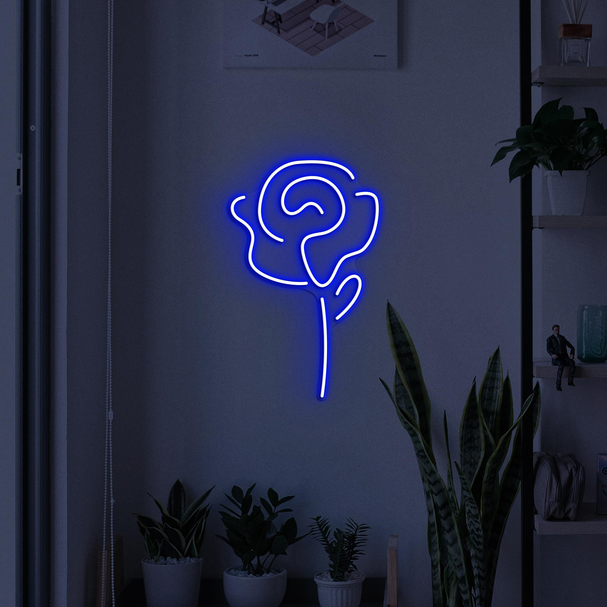 Rose Neon Sign, Rose LED Light, Home Wall Art, Flower Shop Wall Decor, Romantic Rose Neon Light, Gift for Couple Room, Love Wall Light