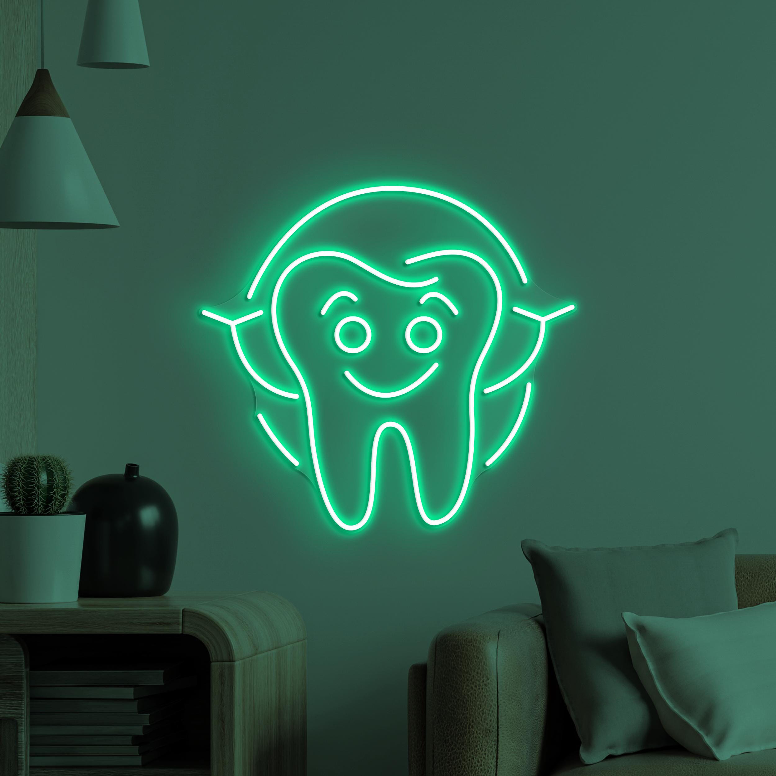 Smiling Tooth Neon Sign, Smiling Tooth LED Light, Teeth Wall Art, Teeth Hospital Neon Light, Dental Clinic Led Sign, Kids Room Neon Decor