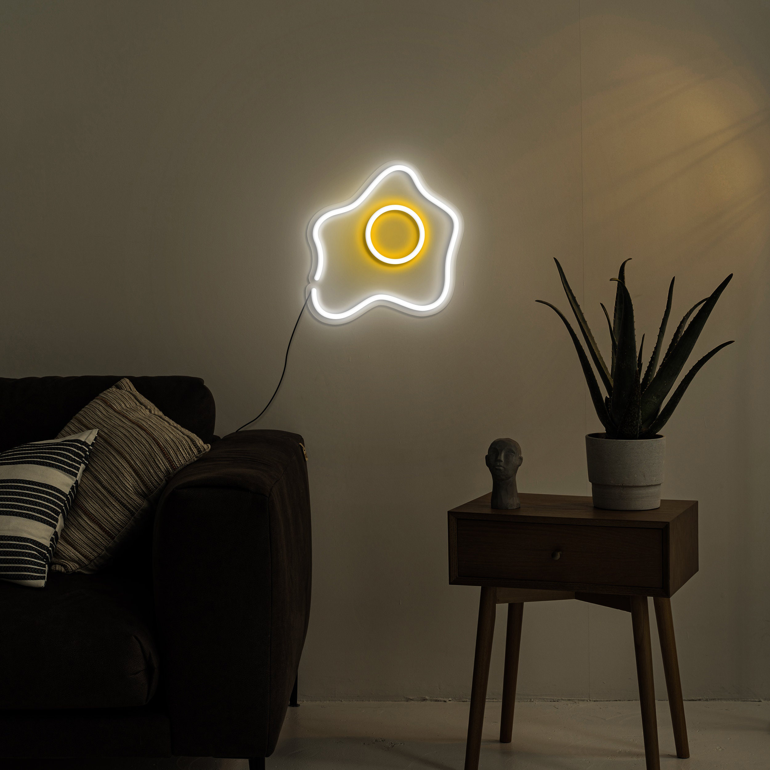 Fried Egg Neon Sign, USB Night Light for Kitchen Decor, LED Wall Art, Desktop Lamp, Cute Egg Shape Neon Sign for Room Decor, Birthday Gift