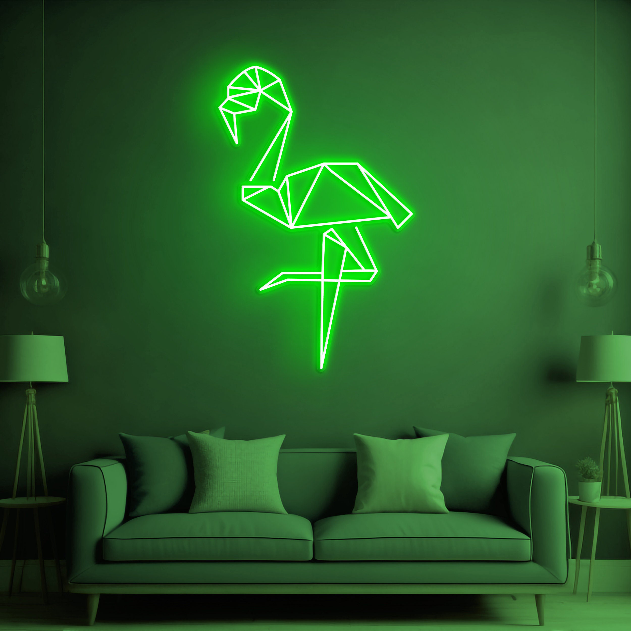 Flamingo Neon Light, Flamingo Neon Signs, Flamingo Decor for Bedroom and Home decor,Geometric Flamingo Light,Tropical Vibes, Home or Parties