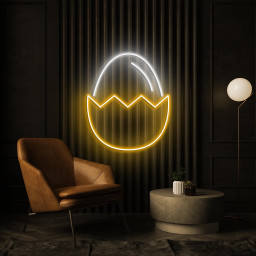 Egg Neon Sign, Egg LED Light, Cracked Egg LED Neon Art, Birds Shop Decor, Cafe Wall Decor, Kitchen Wall Decor, Egg Store Wall Decoration