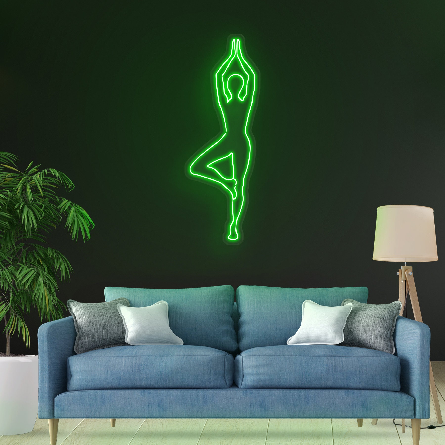 Yoga Neon Sign, Girl Yoga LED Light, Yoga Club Wall Decor, Yoga Tree Pose Neon Sign, Fitness Room Led Light Art, Custom Neon Sign, Gym Art