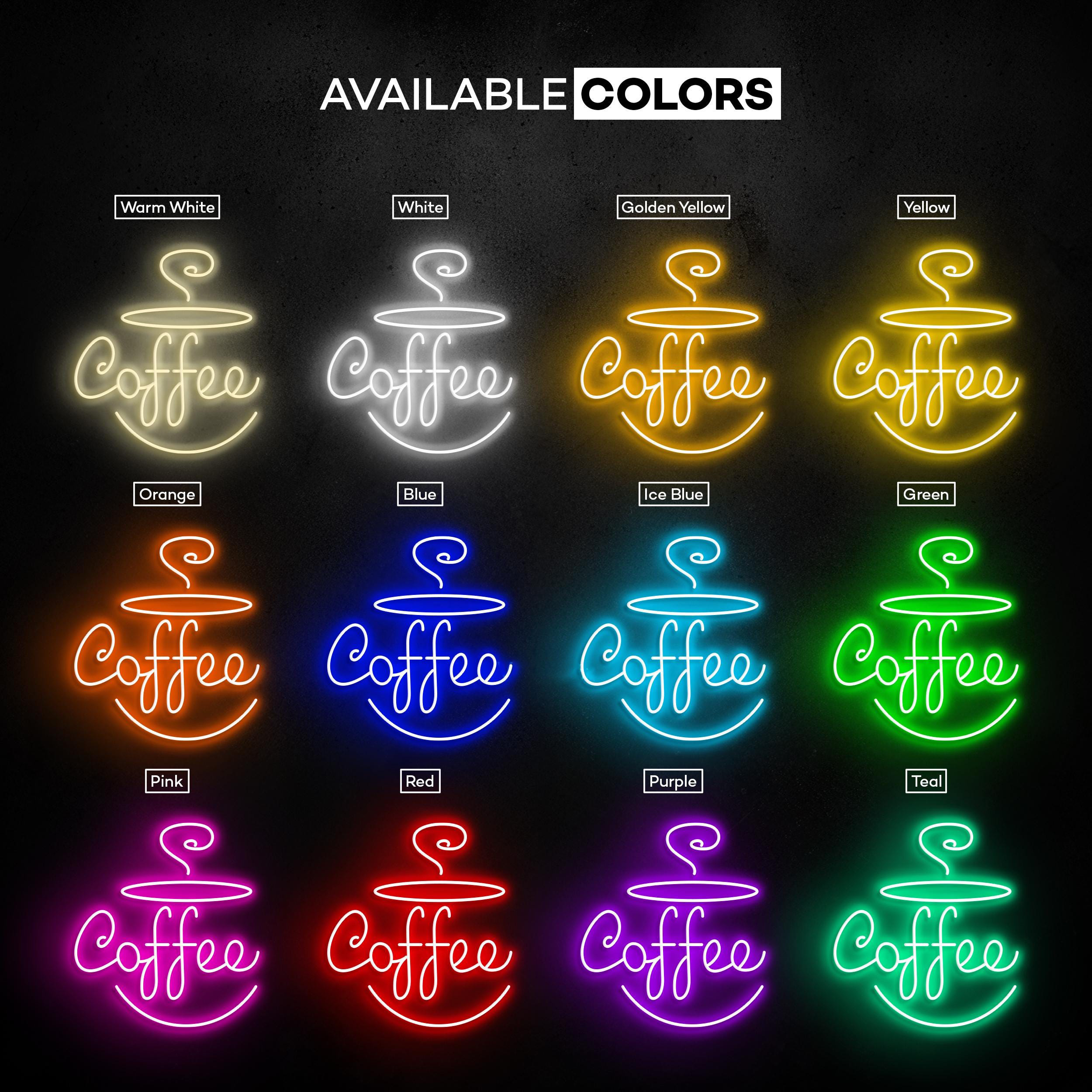 Coffee Neon Sign, Coffee LED Light, Flaming Coffee Wall Decor, Coffee Shop Neon Light, Cafe, Bar, & Restaurants Decor, Coffee Lover's Sign