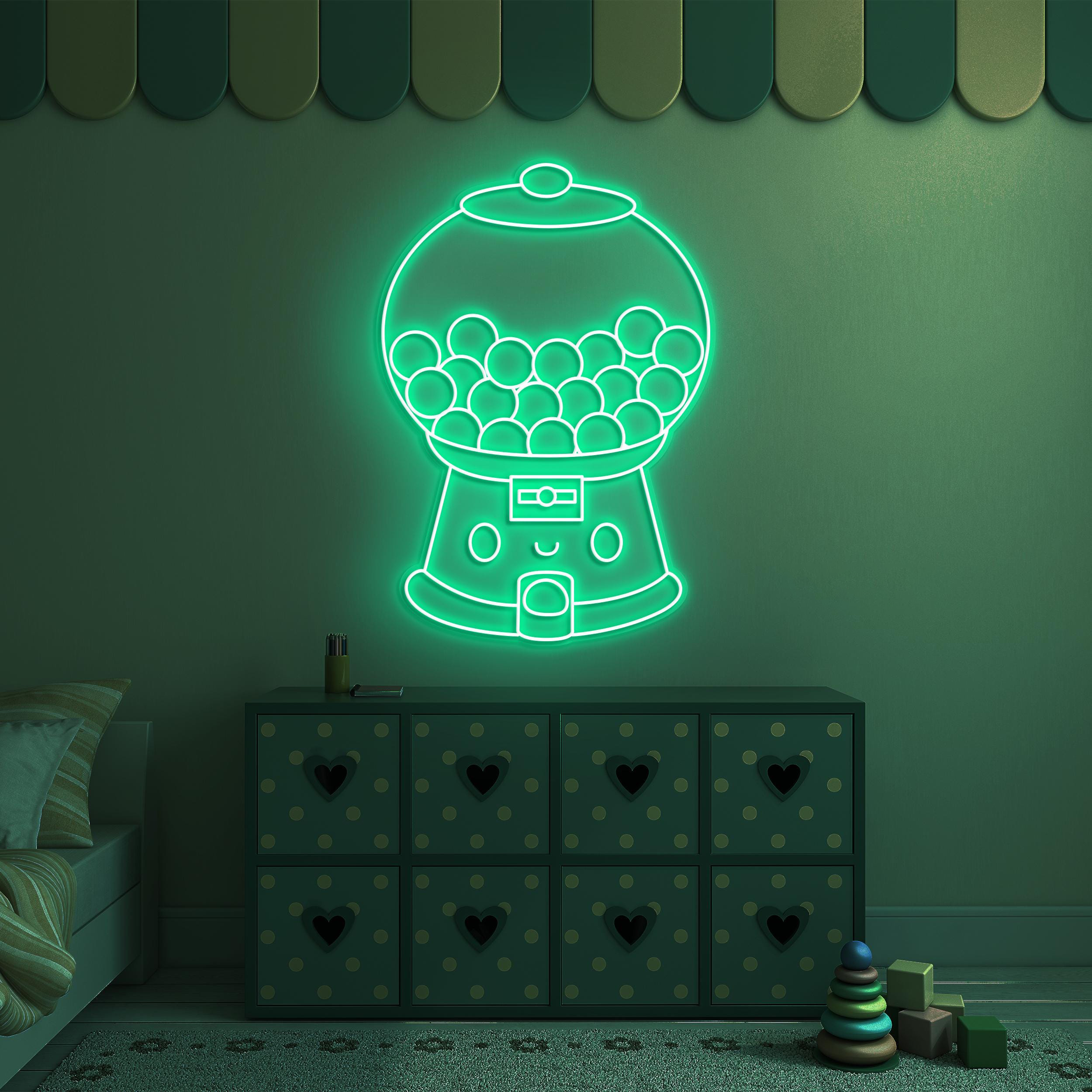 Gumball Machine Neon Sign, Gumball Machine LED Light, Gumball Machine Wall Art, Candy Machine LED Decor, Candy Lover Gift, Store, Shop Decor