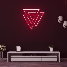 Interlocking Triangles Neon Sign, Geometric LED Light, School Decor Sign, Lab Decor, Triangles Decor for Living Room, Bedroom, or Office