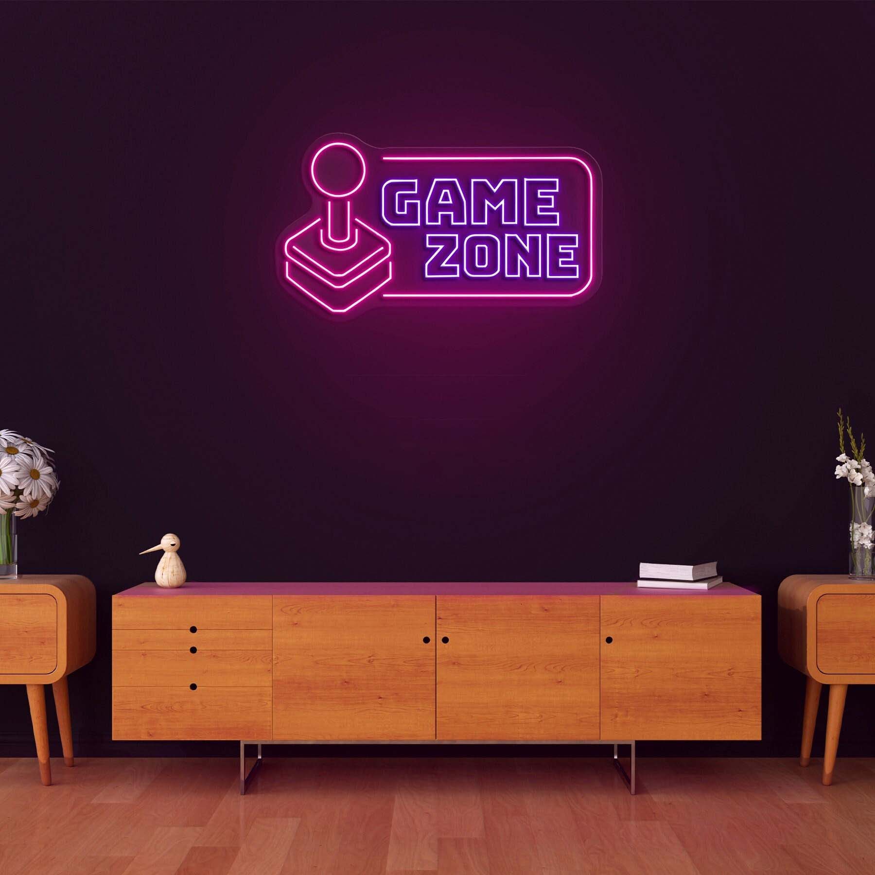 Game Zone Controller Neon Sign, Gaming Room Décor, Neon Signs for Gamer Room, LED Signs for Game Room, Gamer Gift Ideas, Gaming Decor Sign