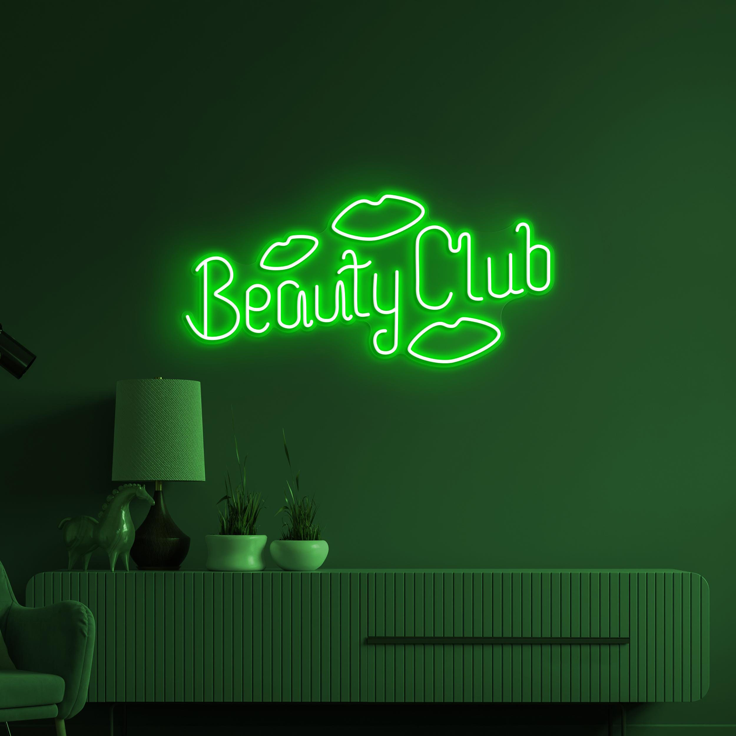 Beauty Club Neon Sign, Beauty Club LED Light, Beauty Salon Wall Decor, Romantic Wall Art, Girls Room Neon Sign, Personalized Gift for Girls