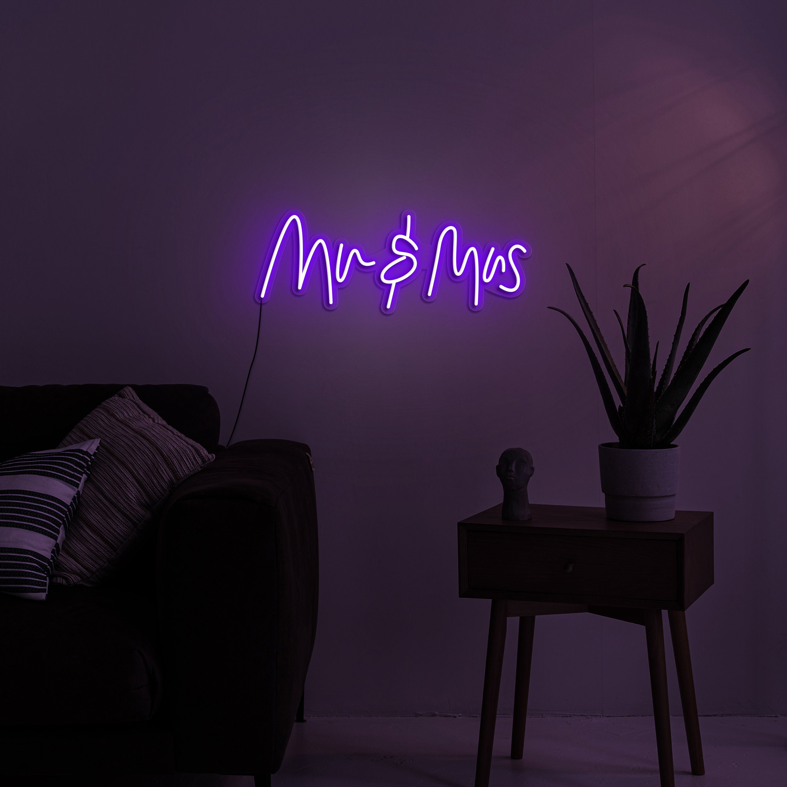 Mr. and Mrs. Neon Sign | Dimmable LED Lights | Wedding Reception Decor | USB Powered | Anniversary Engagement Gifts | Neon Light Backdrop