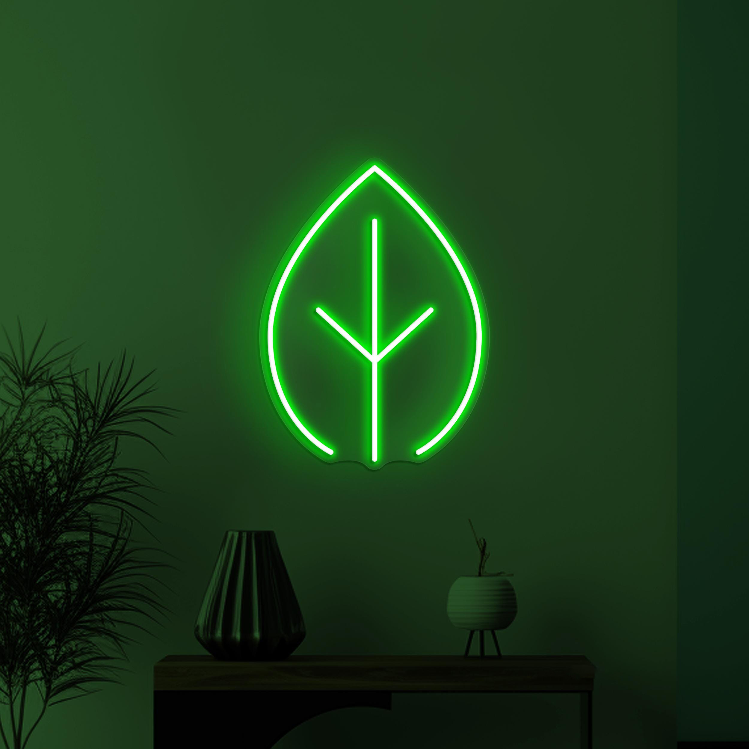 Leaf Neon Sign, Leaf LED Light, Home Wall Art, Gallery Wall Decor, Cafe and Bar Neon Light, Plant Nursery Neon Art, Custom Leaf Neon Sign