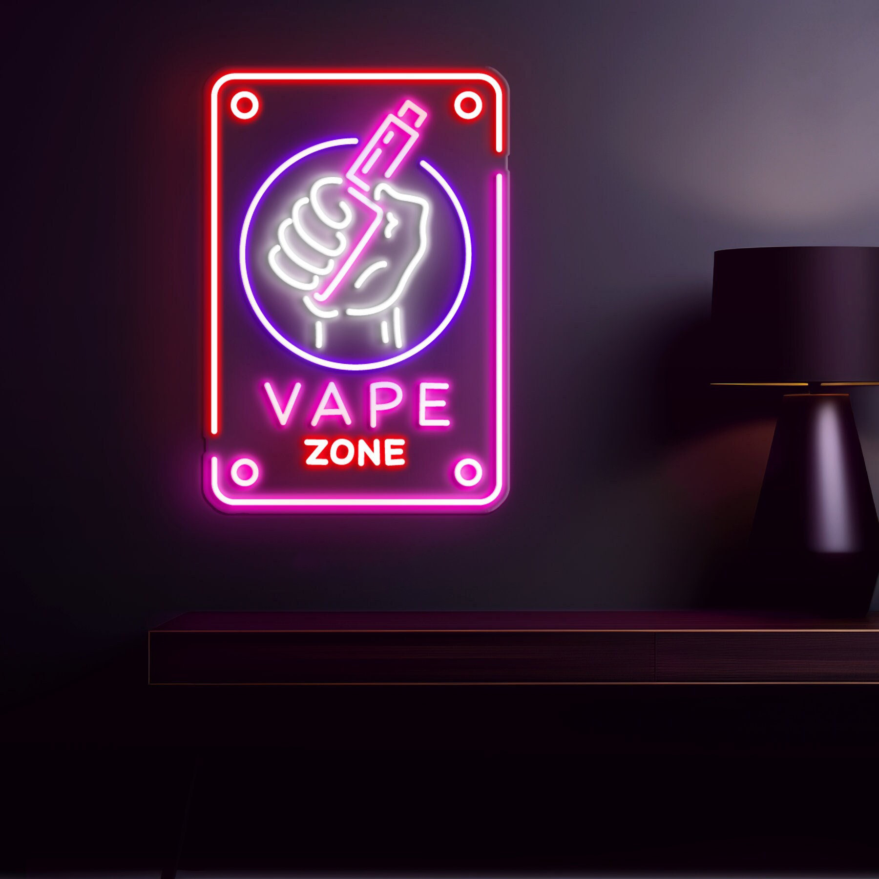 Vape Zone Neon Sign, Shop & Home Decor, Vape Light, Light for Business Advertising, Man Cave, Bar, Pub, Smoking Lounge, Party, Vape Decor