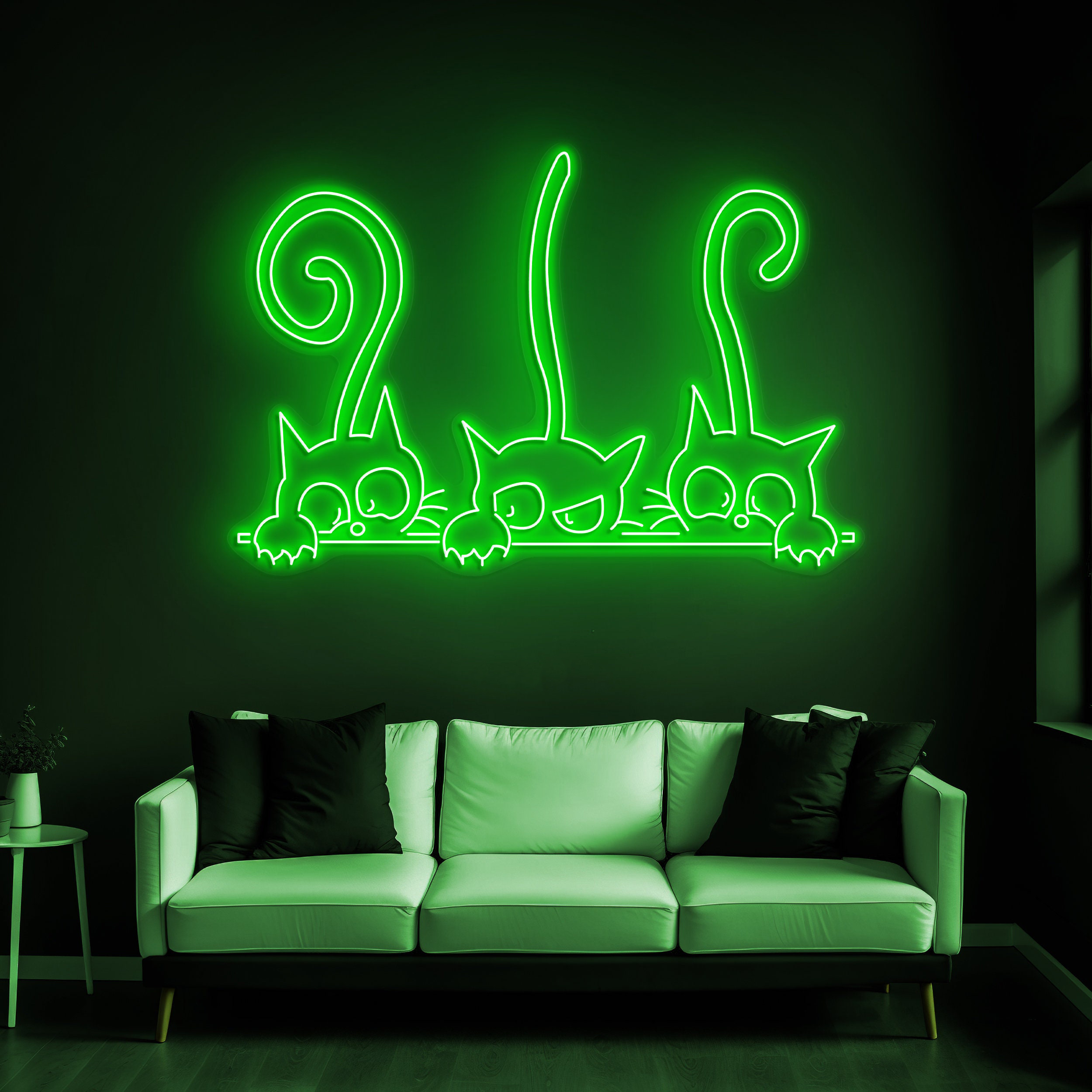 Cats Neon Sign, Cute Kittens LED Light, Wall Hanging Cat Neon Sign, Anime Cat Decor for Pet Shop, Game Room, Bedroom, and Home Decor, Gift