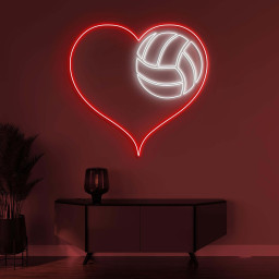Volleyball Neon Sign, Volleyball LED Light, Volleyball Heart Wall Art, Heart Wall Decor, Volleyball Lover Neon Light, Love Volleyball Club