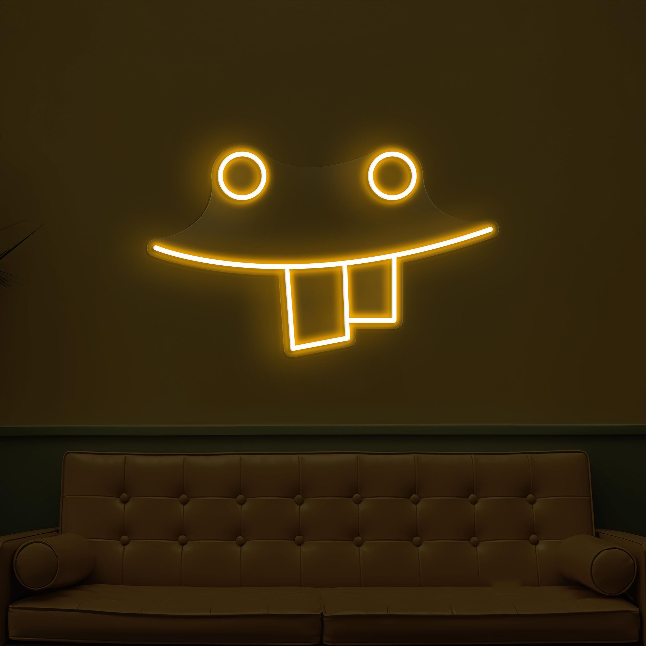Funny Face Neon Sign, Funny Face LED Light, Teeth Emoji Wall Decor, Party Wall Art, Nursery Room Neon Light, Cafe and Bar Pub Wall Light