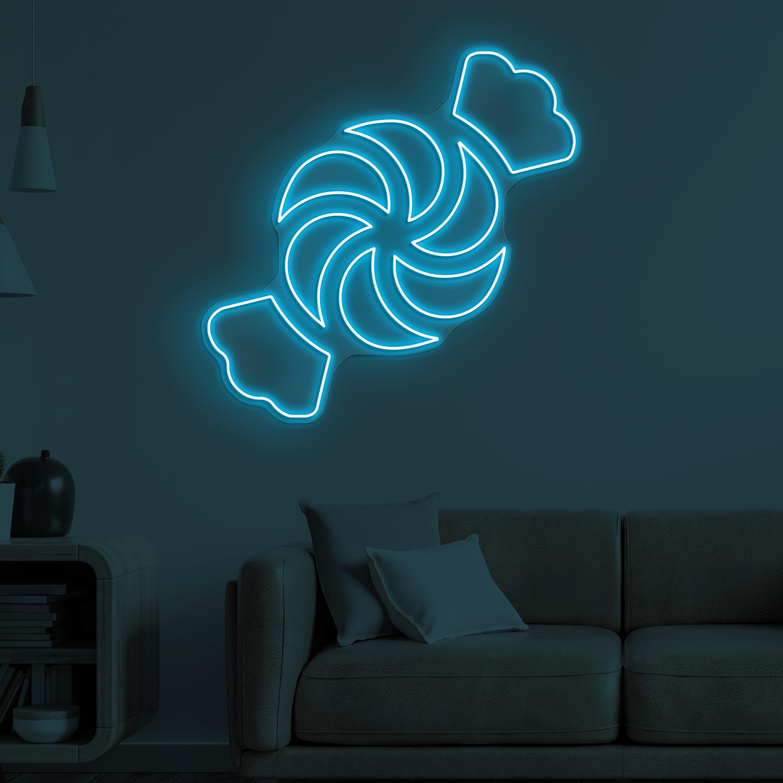 Candy Neon Sign, Candy LED Light, Kids Room Wall Decor, Sun Shape Candy Wall Art, Sweet Treat Led Art, Candy Shop Neon Light, Sweet Shop Art
