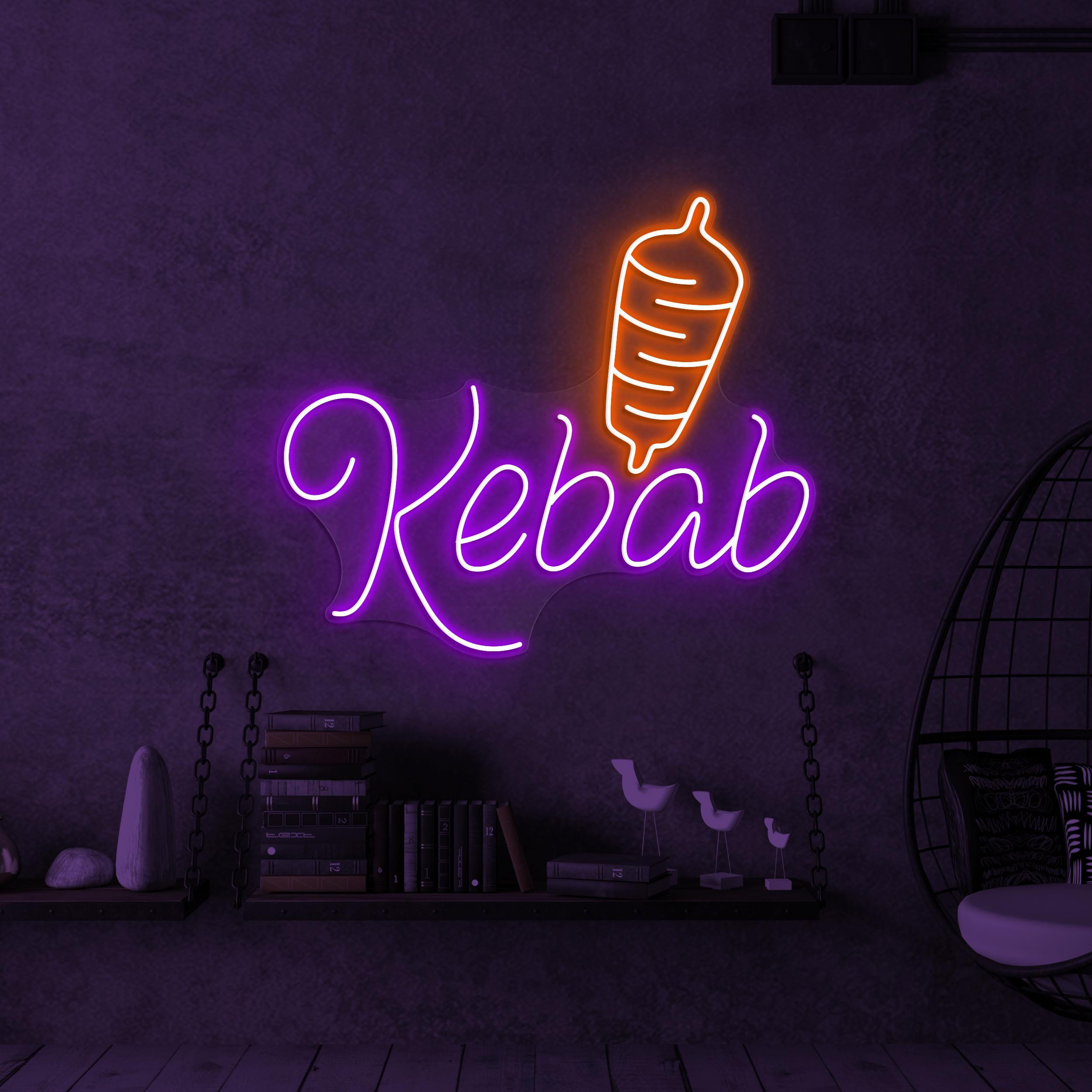 Kebab Neon Sign, Kebab Neon Light, Doner Kebab Neon Art, Restaurant Wall Decor, Kebab Neon Wall Light, BBQ Shop Neon Sign, Kebab Lover Gift