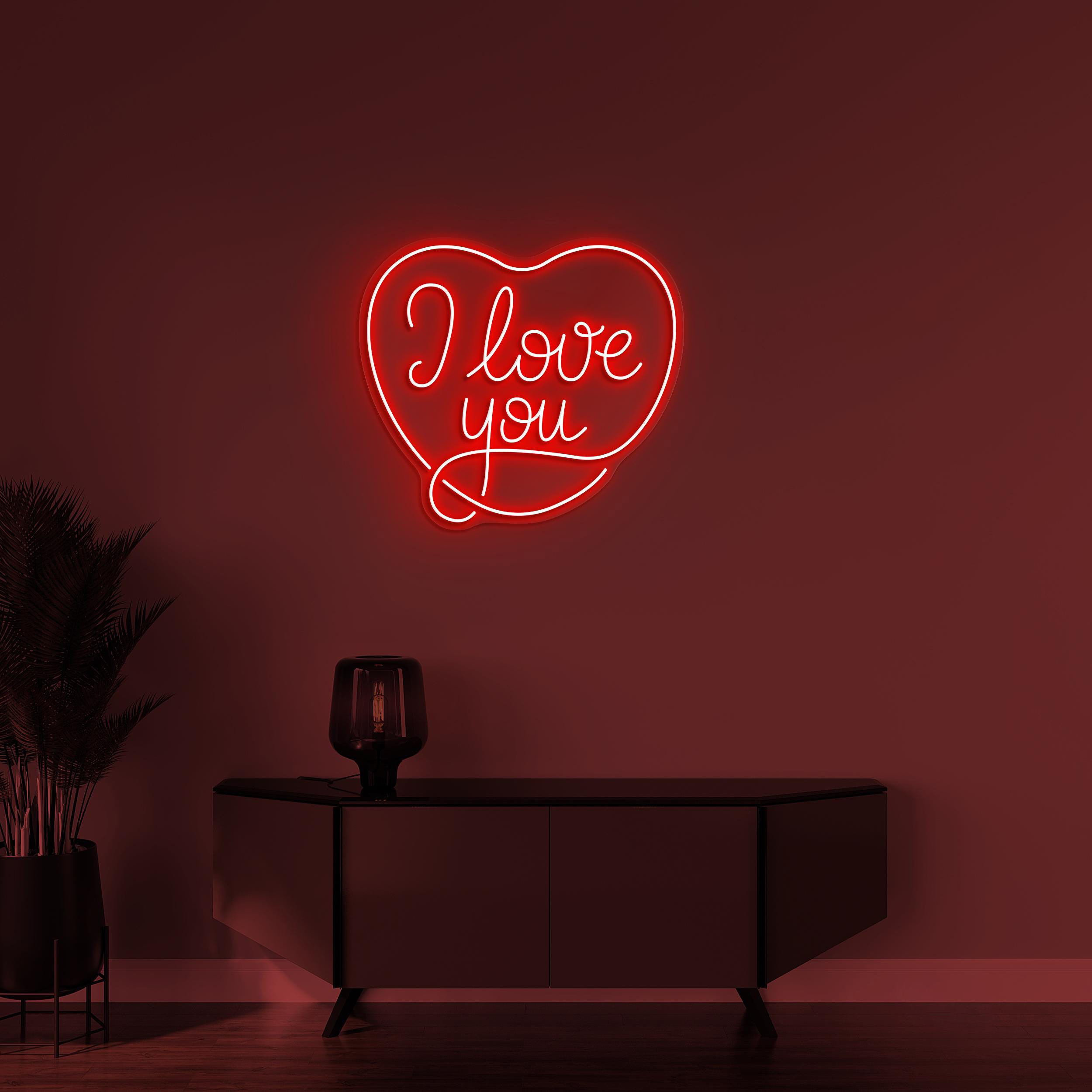 I Love You Neon Sign, I Love You LED Light, I Love You In Heart Wall Decor, Wedding Party Wall Art, Romantic Couple Love Sign, Couple Gift