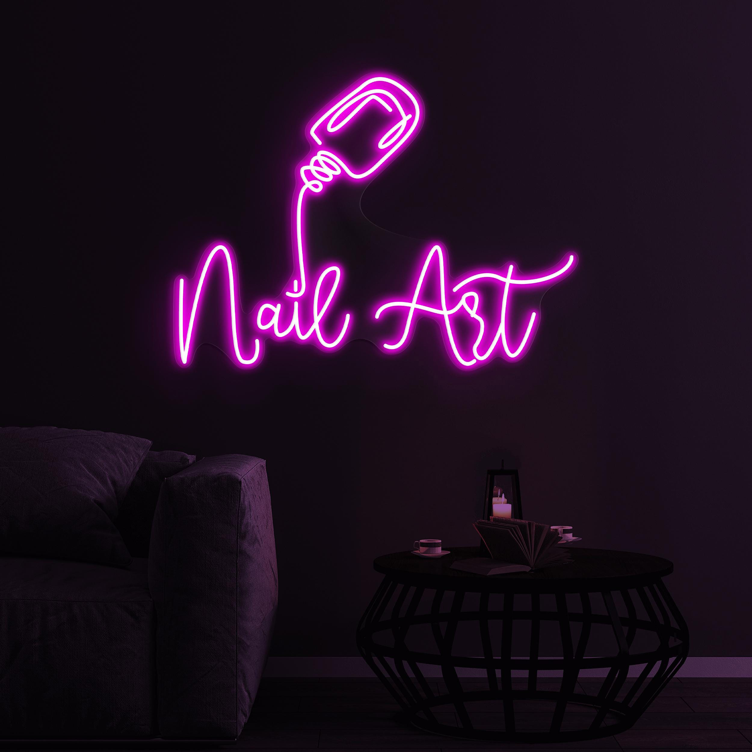 Nail Art Neon Sign, Nail Art LED Light, Nail Polish Sign, Manicure Shop Light, Nail Artist Home Decor, Beauty Salon Wall Art, Girls Room Art