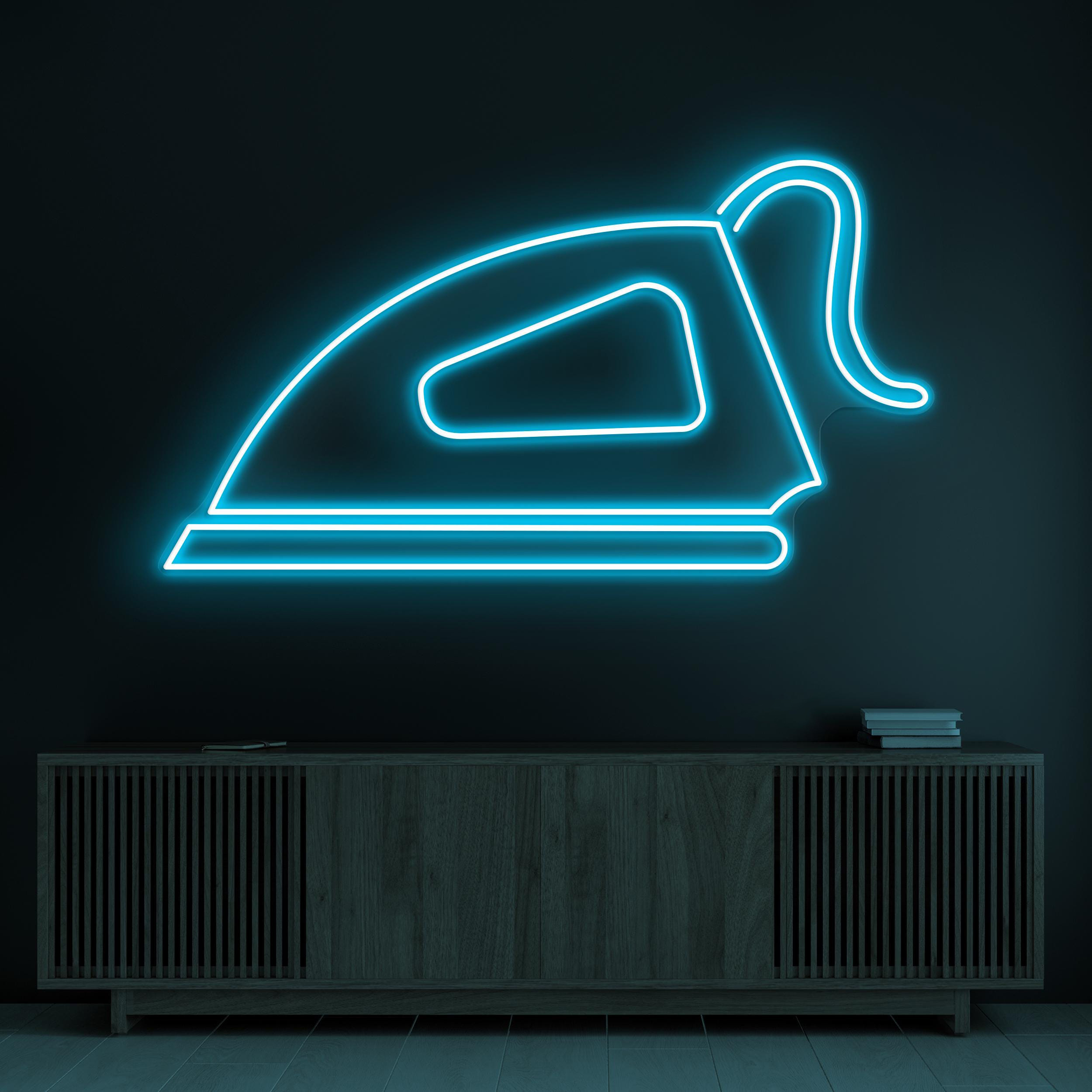 Iron Neon Sign, Electric Iron LED Light, Laundry Press Wall Decor, Electronics Shop Wall Decor, Garment Shop Neon Light, Clothing Iron Art