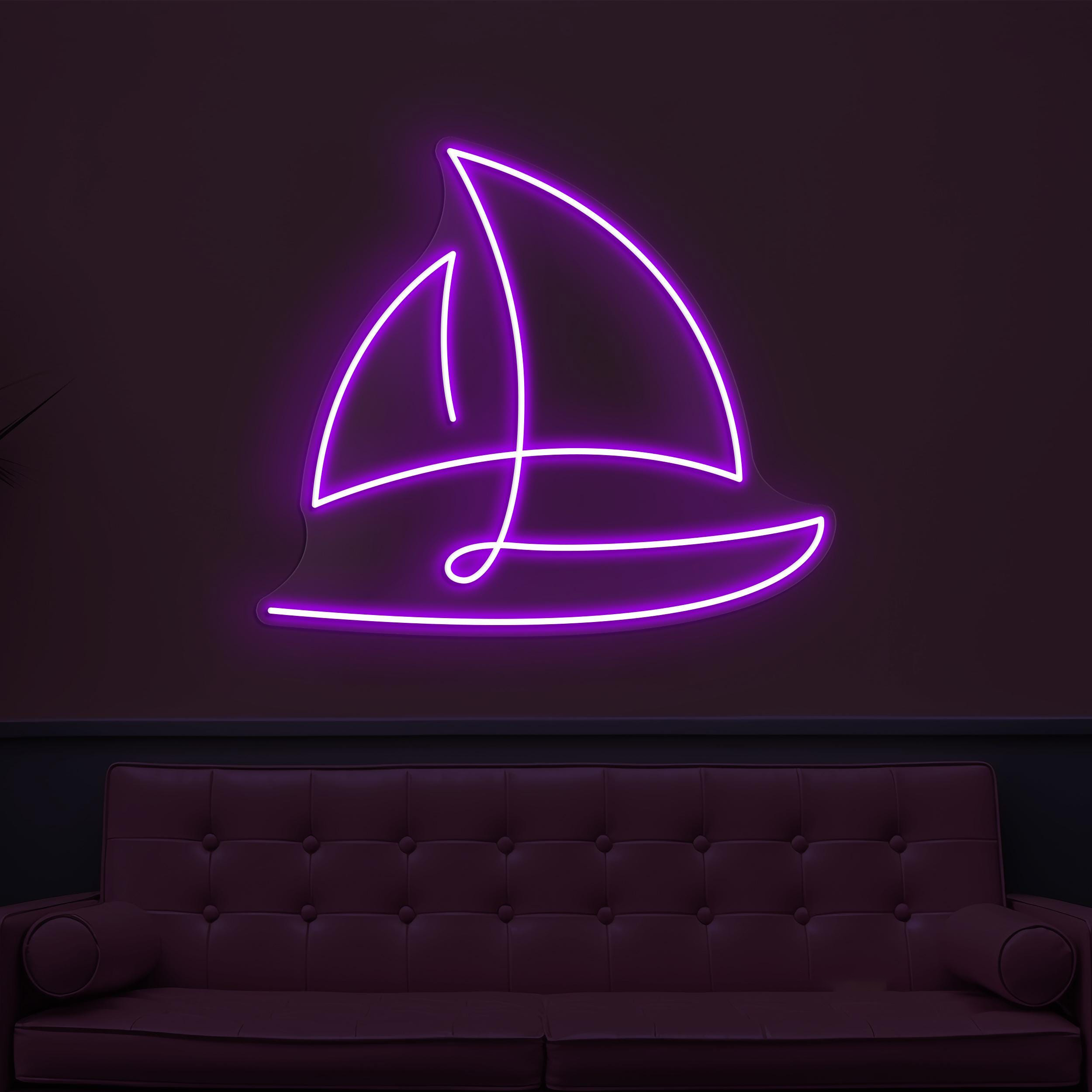 Sailboat Neon Sign, Sailboat LED Light, Sea Sailboat LED Neon Art, Kids Room Wall Decor, Ocean Neon Light, Beach Bar Led Sign, Ocean Lover