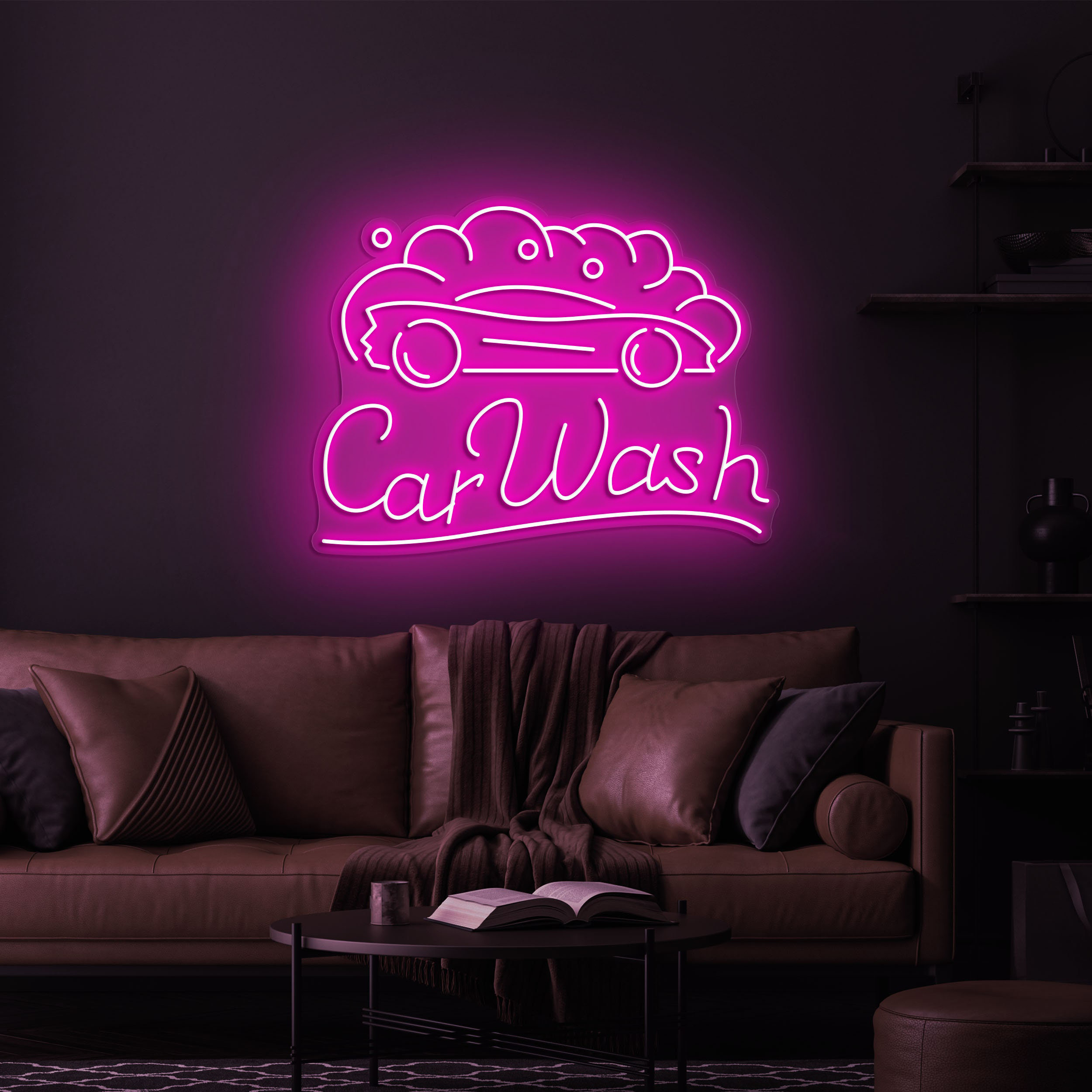 Car Wash Neon Sign, Custom Automotive Decor for Garages, Home Garages, Car Washes, and Auto Detailing Centers, Eye-catching Garage Sign