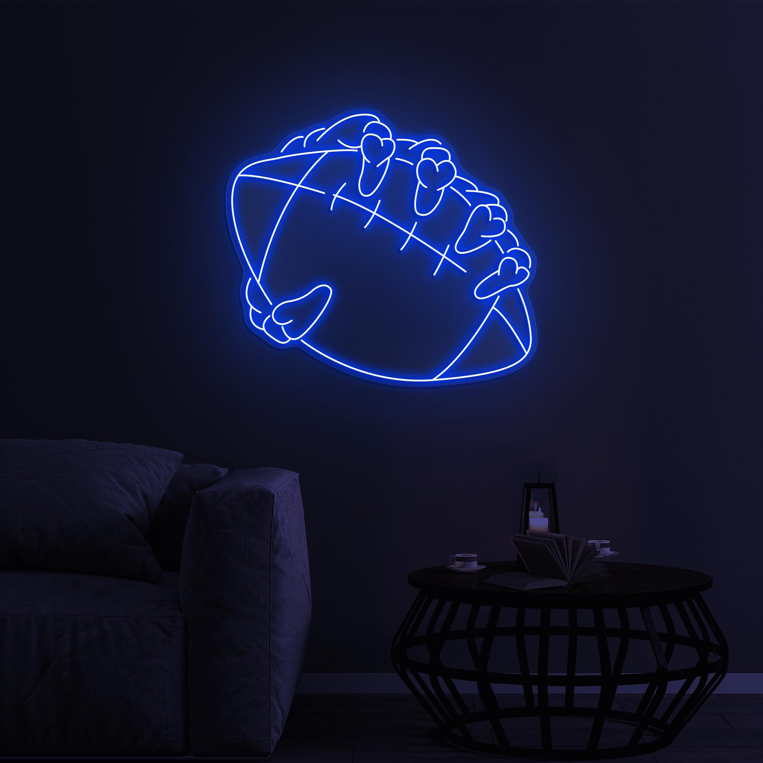 Football Skeleton Hand Neon Sign, American Football LED Light, Football Skeleton Hand LED Art, Game Room Art, Sports Shop Decor, Ball Lover