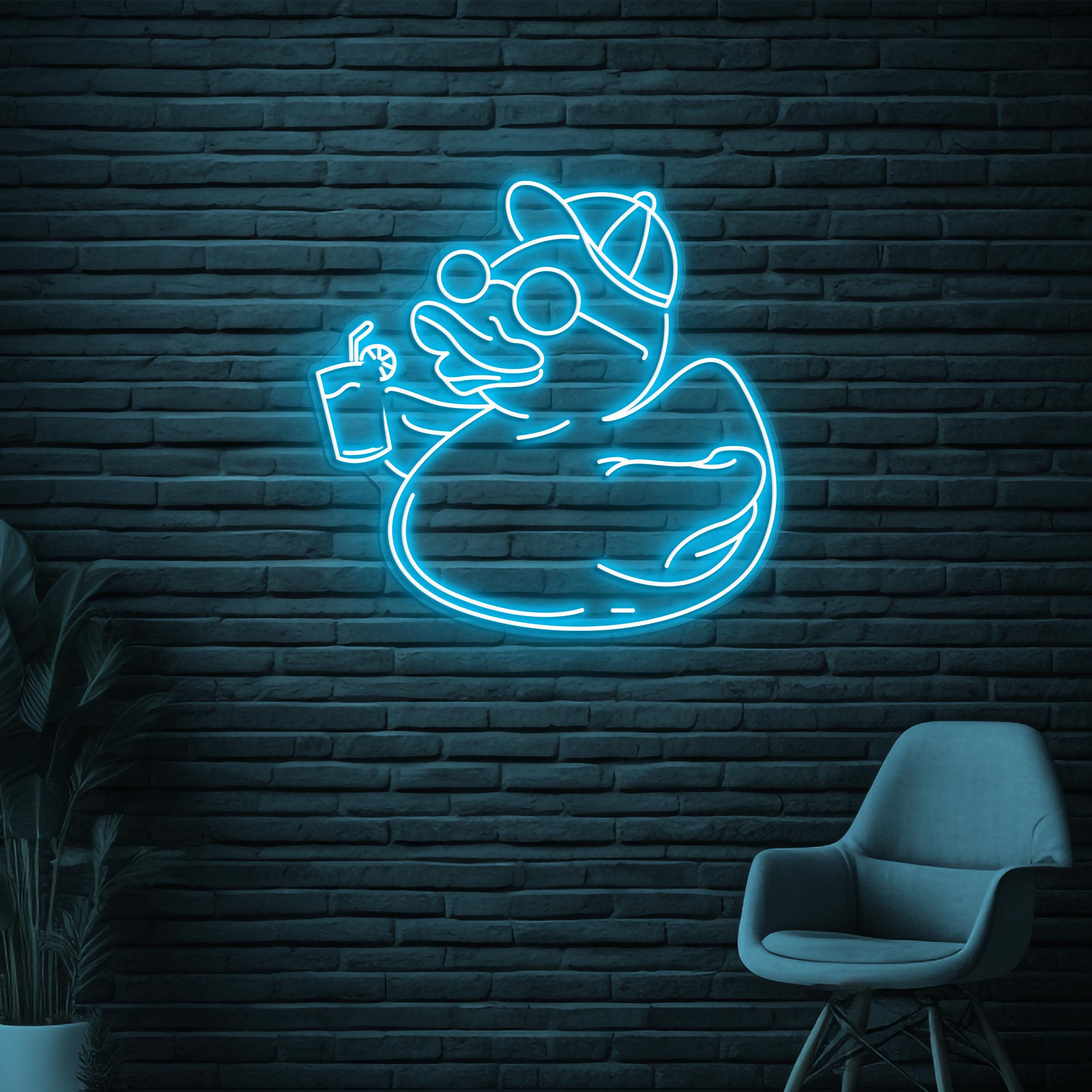 Duck Neon Sign, Chillin' Duck LED Light, Beach Duck Wall Art, Summer Duck Wall Decor, Kids Room Neon light, Birds Shop Sign, Party Wall Art