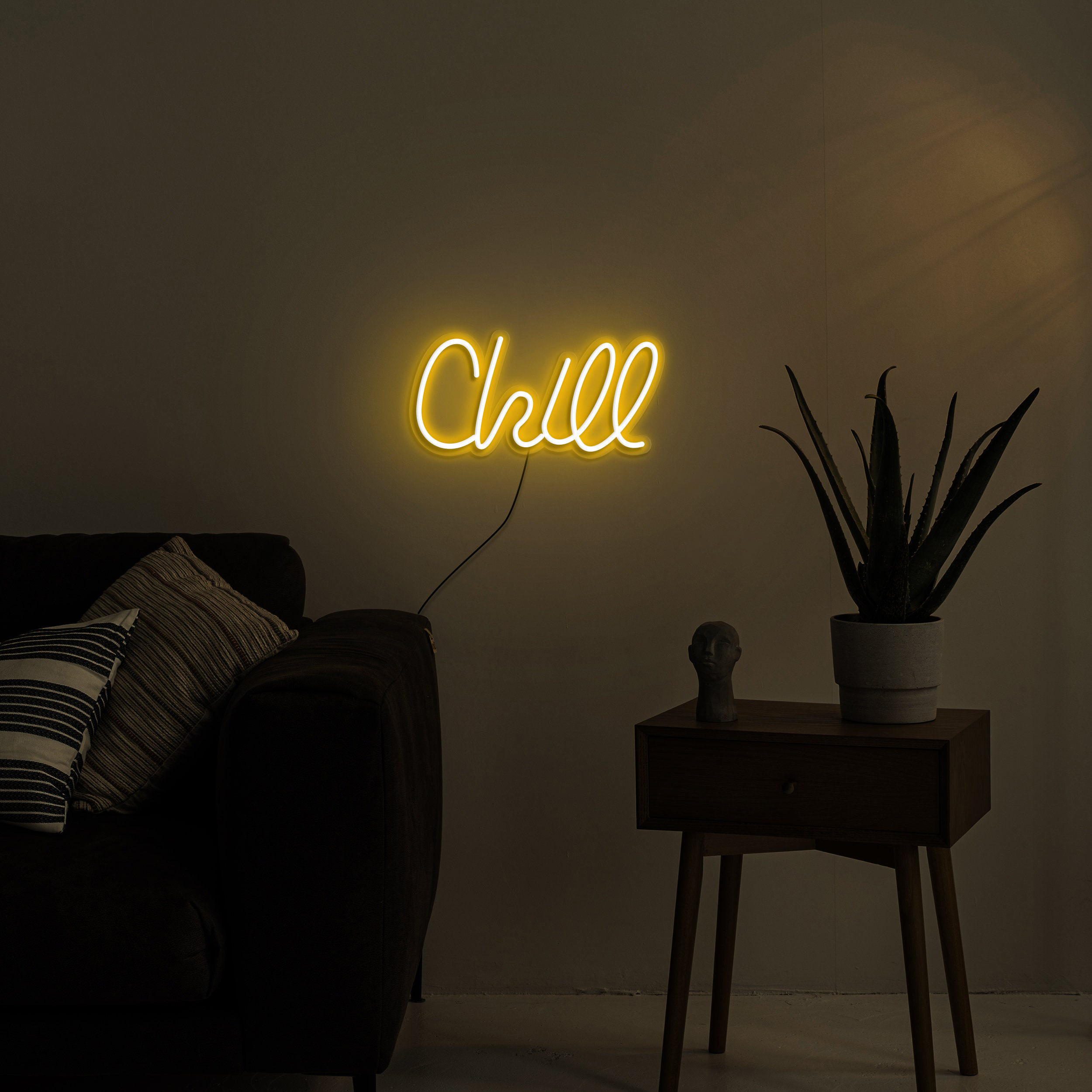Chill Neon Sign, Light for Game Room Decor, USB Powered Word Neon Wall Sign, Bedroom, Bar, Man Cave, Dorm Art, Gamer Neon Sign, Gift Idea