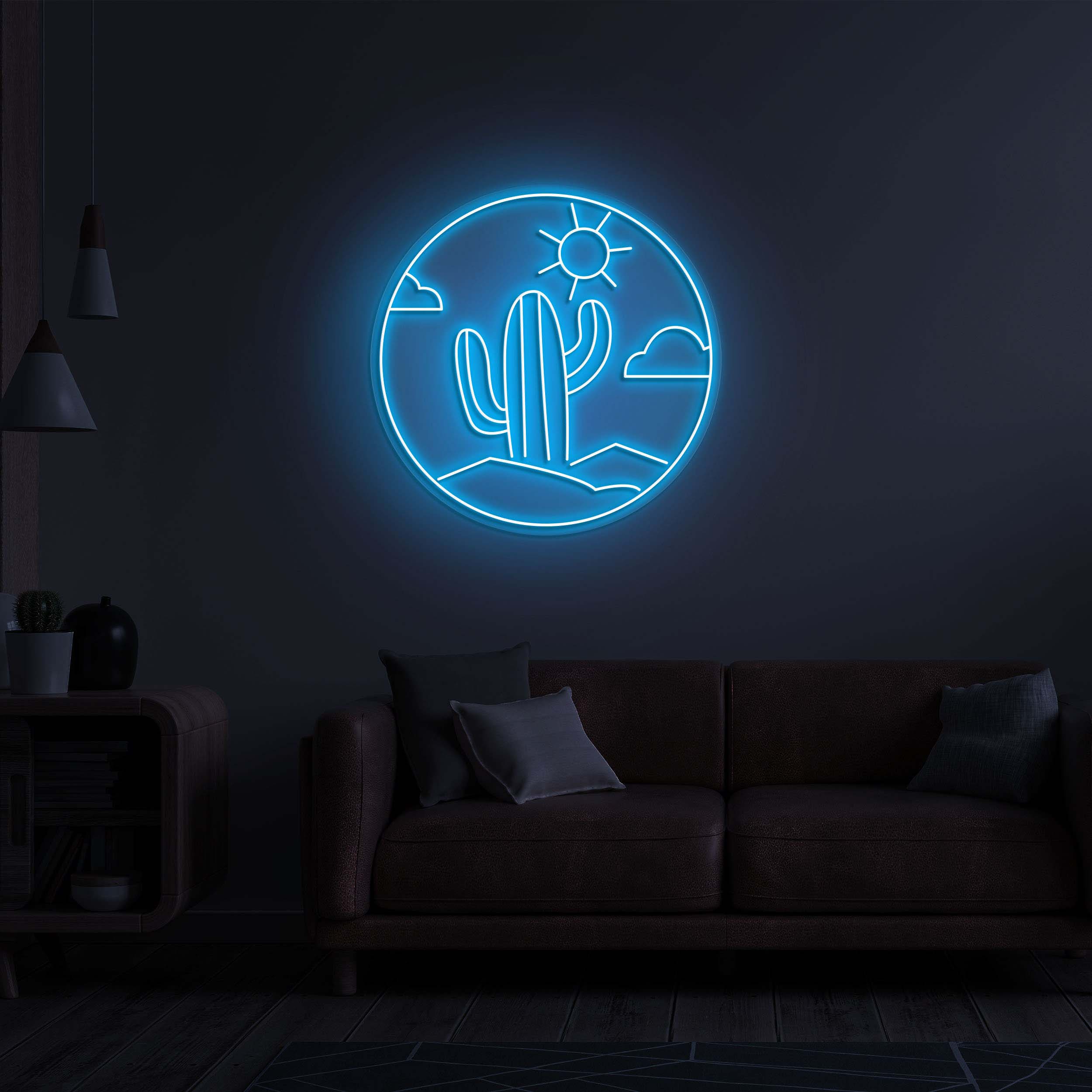 Desert Sunset Neon Light, Cactus Neon Sign for Bars and Southwest Events, Sunset Neon Decor, Gift for Desert Lovers, Cactus Neon Light Decor