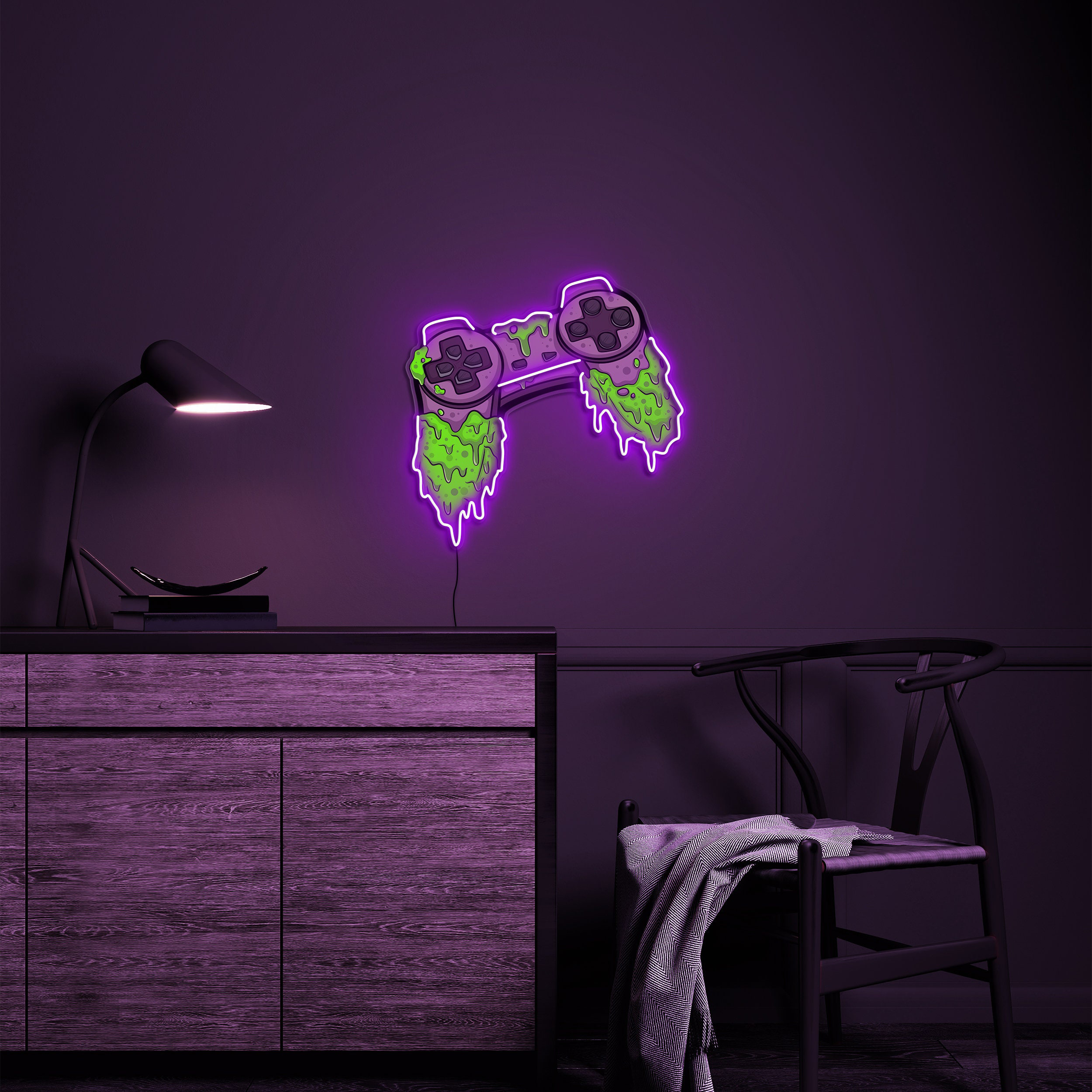Game Controller Neon Sign, Controller Neon Light, Gamer Remote Neon Sign, LED Pop Art Sign, Game Room Decor, Cool LED Wall Art for Gamers