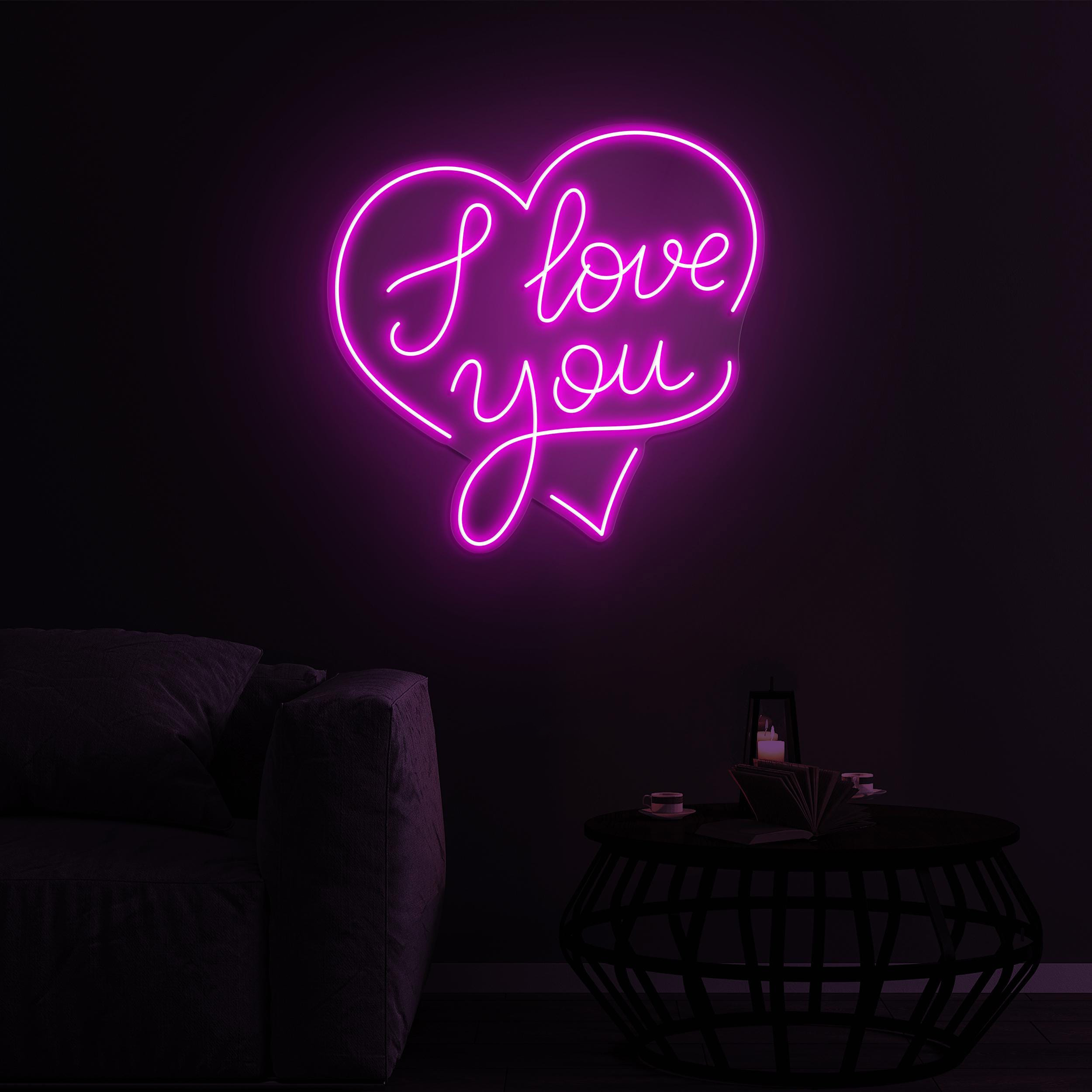 I Love You Neon Sign, I Love You LED Light, I Love You In Heart LED Art, Wedding Party Decor, Romantic Love Wall Decor, Couple Neon Art Gift
