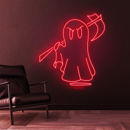 Anime Ghost Neon Sign, Grim Reaper Neon Art, Ghost Neon Light, Led Wall Art, Anime Neon Sign, Halloween Decor, Home Decor, Anime Ghost Sign