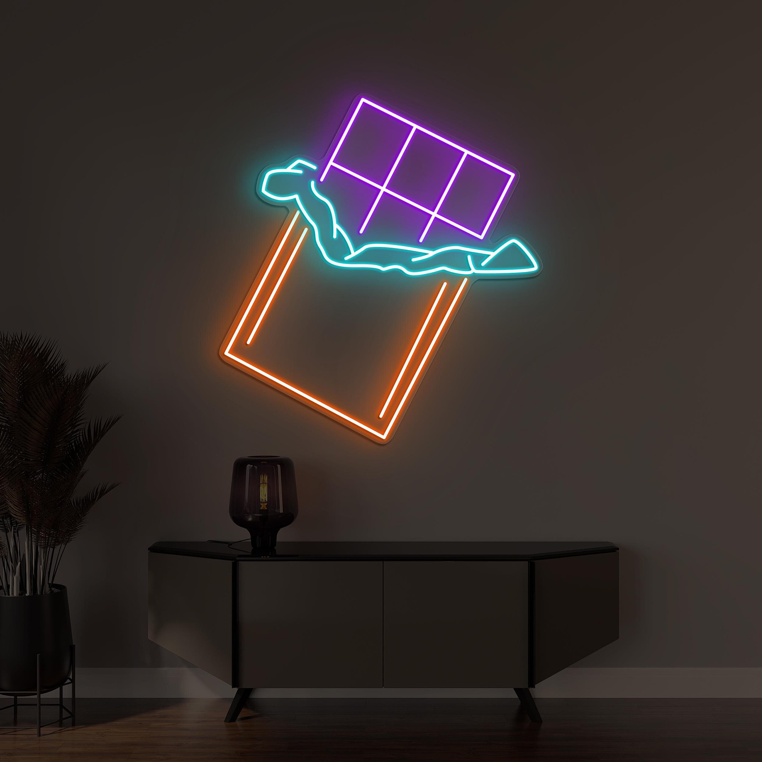 Chocolate Bar Neon Sign, Chocolate Bar LED Light, Chocolate Wall Decor, Anniversary Gift, Valentine Neon Light, Chocolate Shop Wall Art