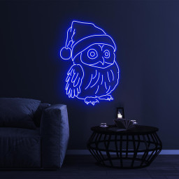 Christmas Owl Neon Sign, Christmas Owl LED Light, Owl Wall Decor, Birds Shop Wall Art, Custom Neon Sign, Christmas Decor, Owl Santa Hat Sign