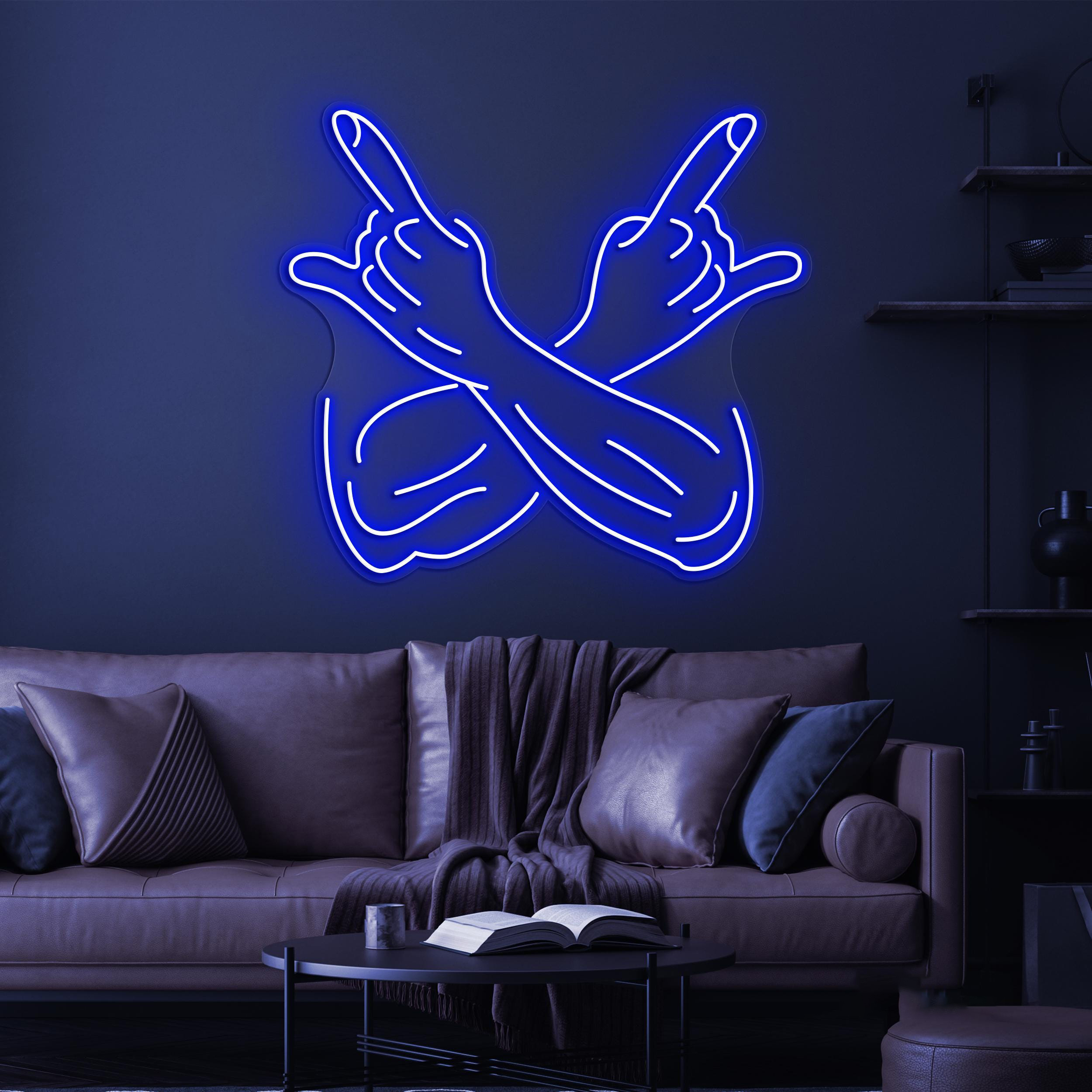 Rock Hand Neon Sign, Music LED Light, Positive Wall Decor, Rock Wall Art, Custom Peace Neon Sign, Rock Finger Neon Decor, Game Room Light