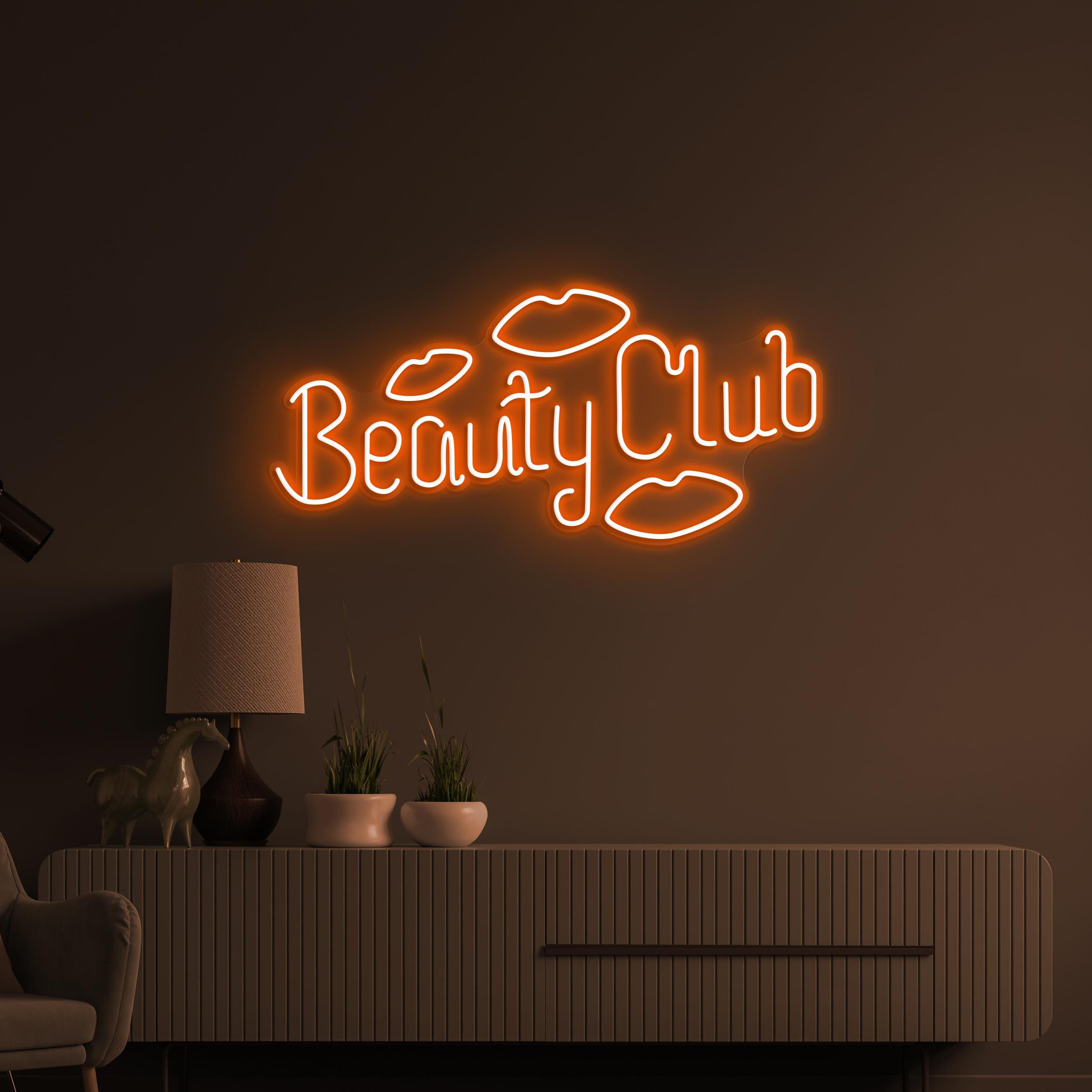 Beauty Club Neon Sign, Beauty Club LED Light, Beauty Salon Wall Decor, Romantic Wall Art, Girls Room Neon Sign, Personalized Gift for Girls