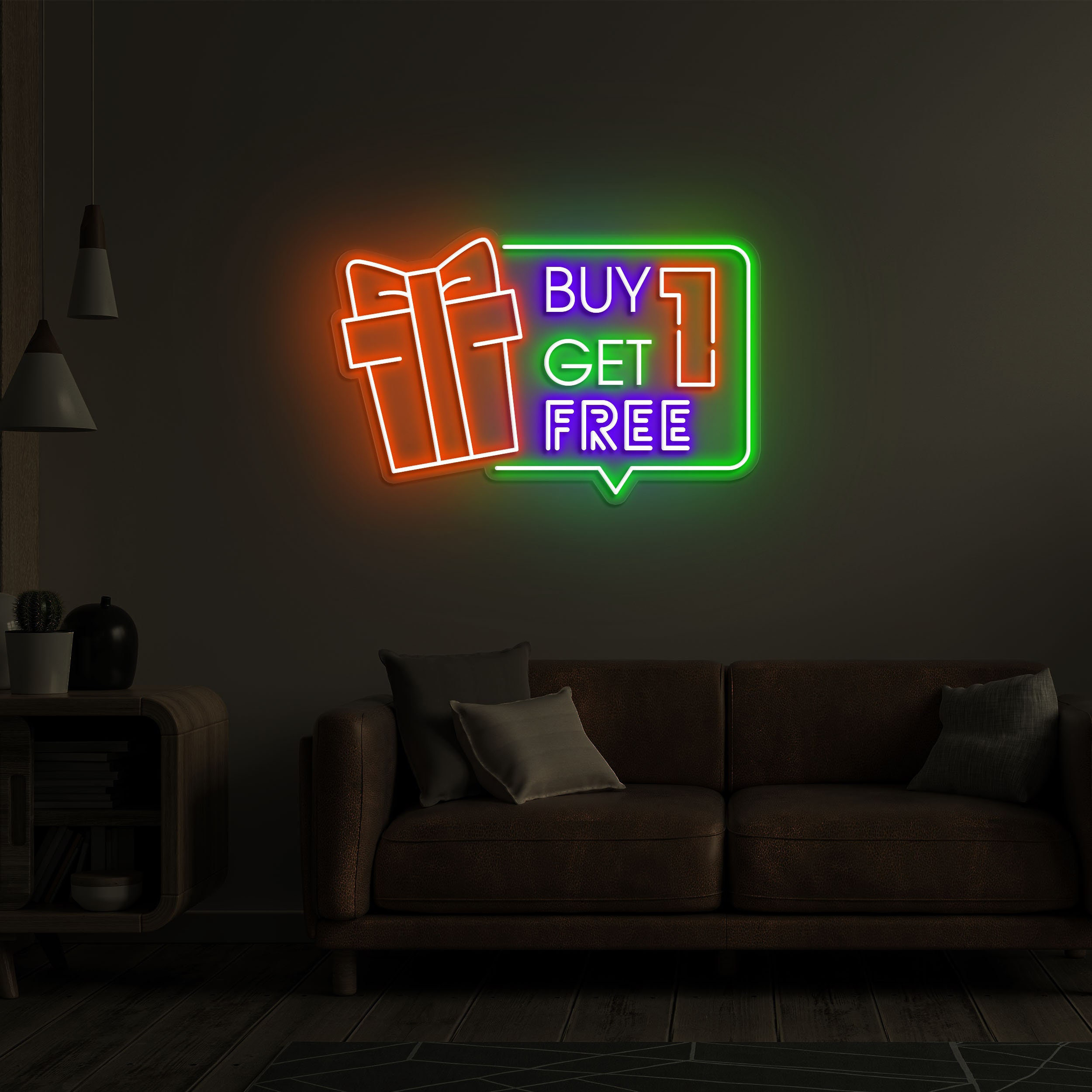 Buy One Get One Free Sign,  Eye-Catching LED Light for Promotions and Sales, Perfect for Retail Stores, Shops, and Sales Events