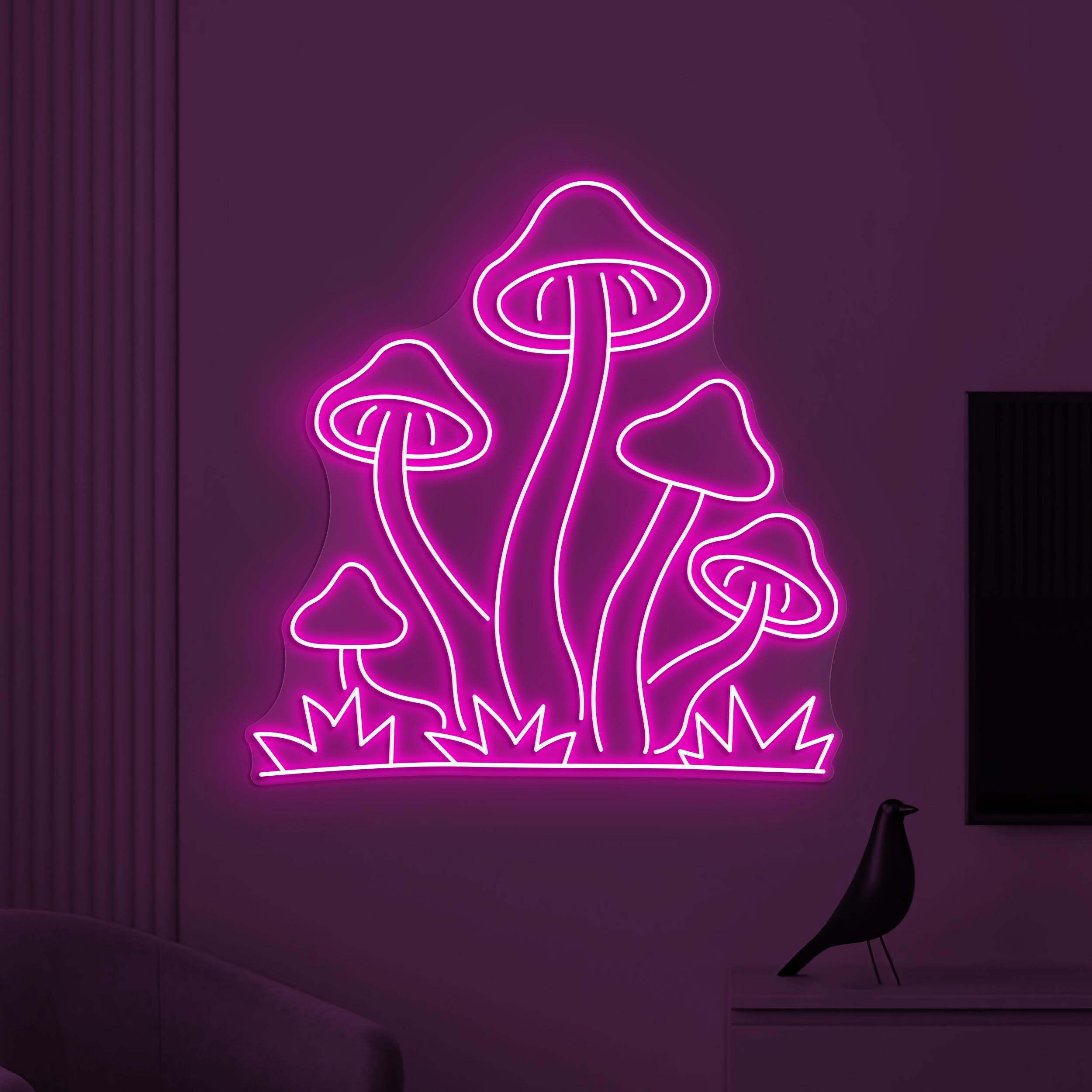 Mushroom Neon Sign, Mushroom LED Light, Bedroom Wall Decor, Personalized Sign, Decor for Pizza Cafe and Bar, Custom Neon Sign, Home Wall Art