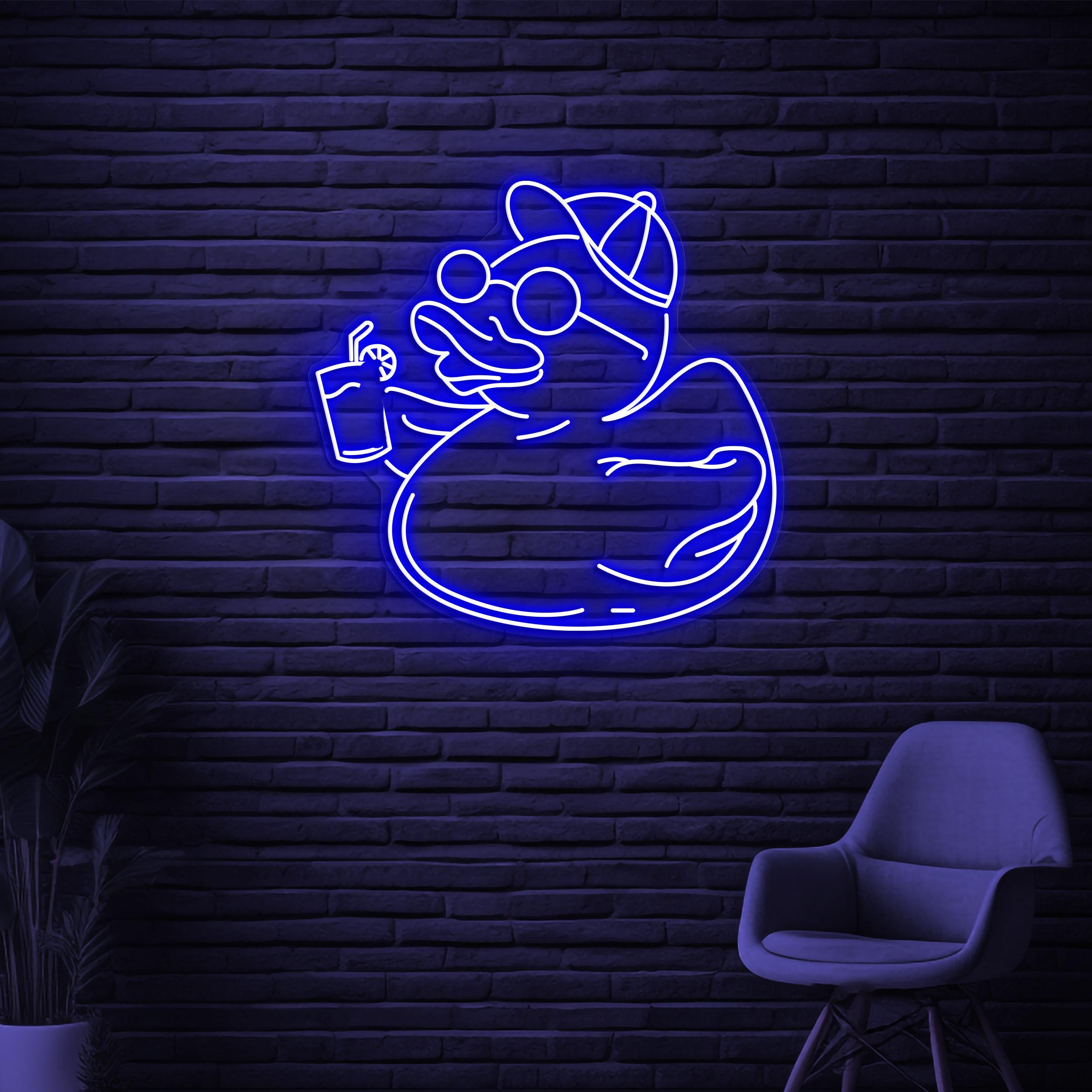 Duck Neon Sign, Chillin' Duck LED Light, Beach Duck Wall Art, Summer Duck Wall Decor, Kids Room Neon light, Birds Shop Sign, Party Wall Art
