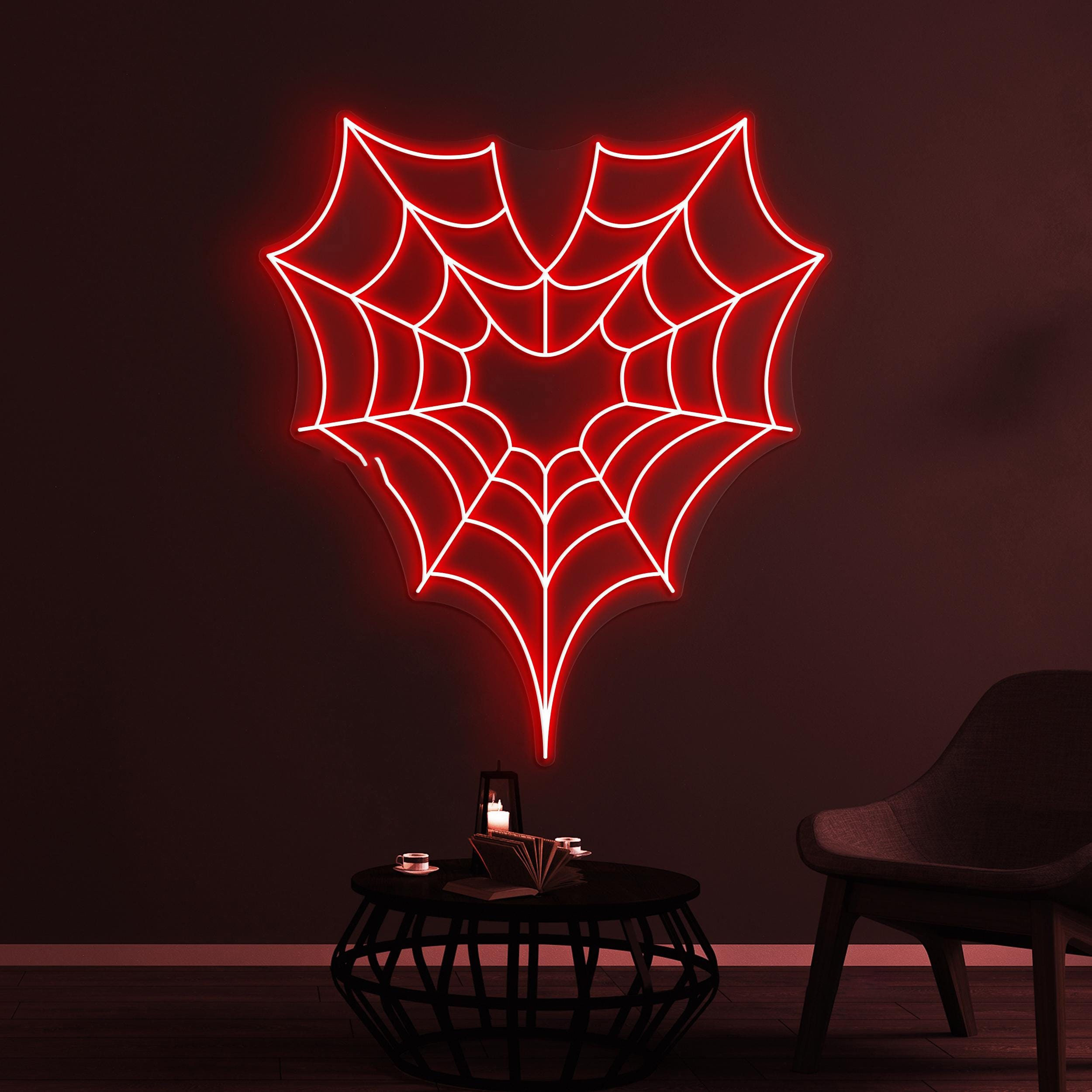 Spider Web Neon Sign, Spider Web LED Light, Spider Wall Decor, Home Wall Art, Personalized Spider Web Sign, Bar Decor, Party Neon Light