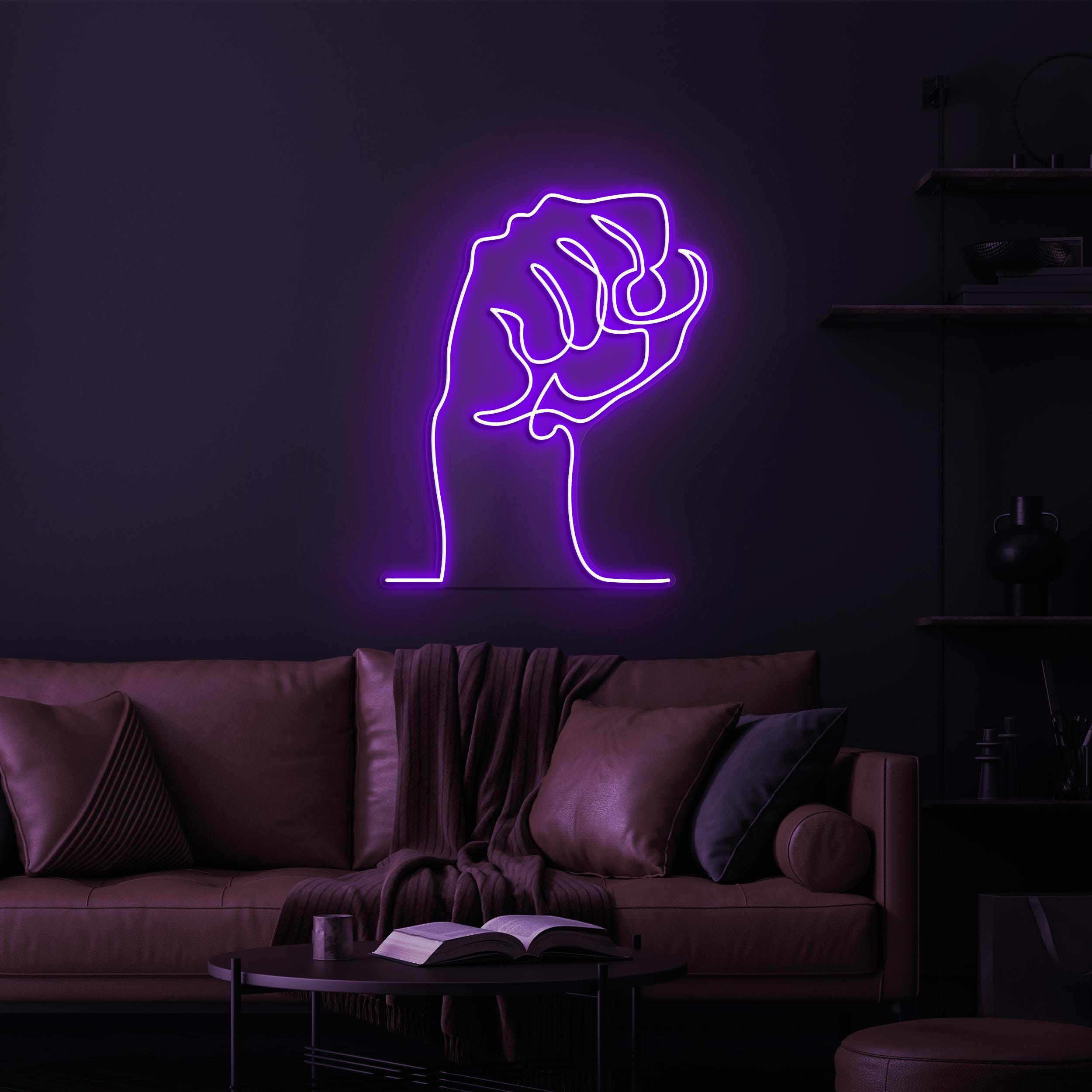 Raised Hand Neon Sign, Fist Hand LED Light, Raised Hand LED Naon Art, Custom Neon Sign, Home Wall Decor, Power to the People Neon Sign, Gift
