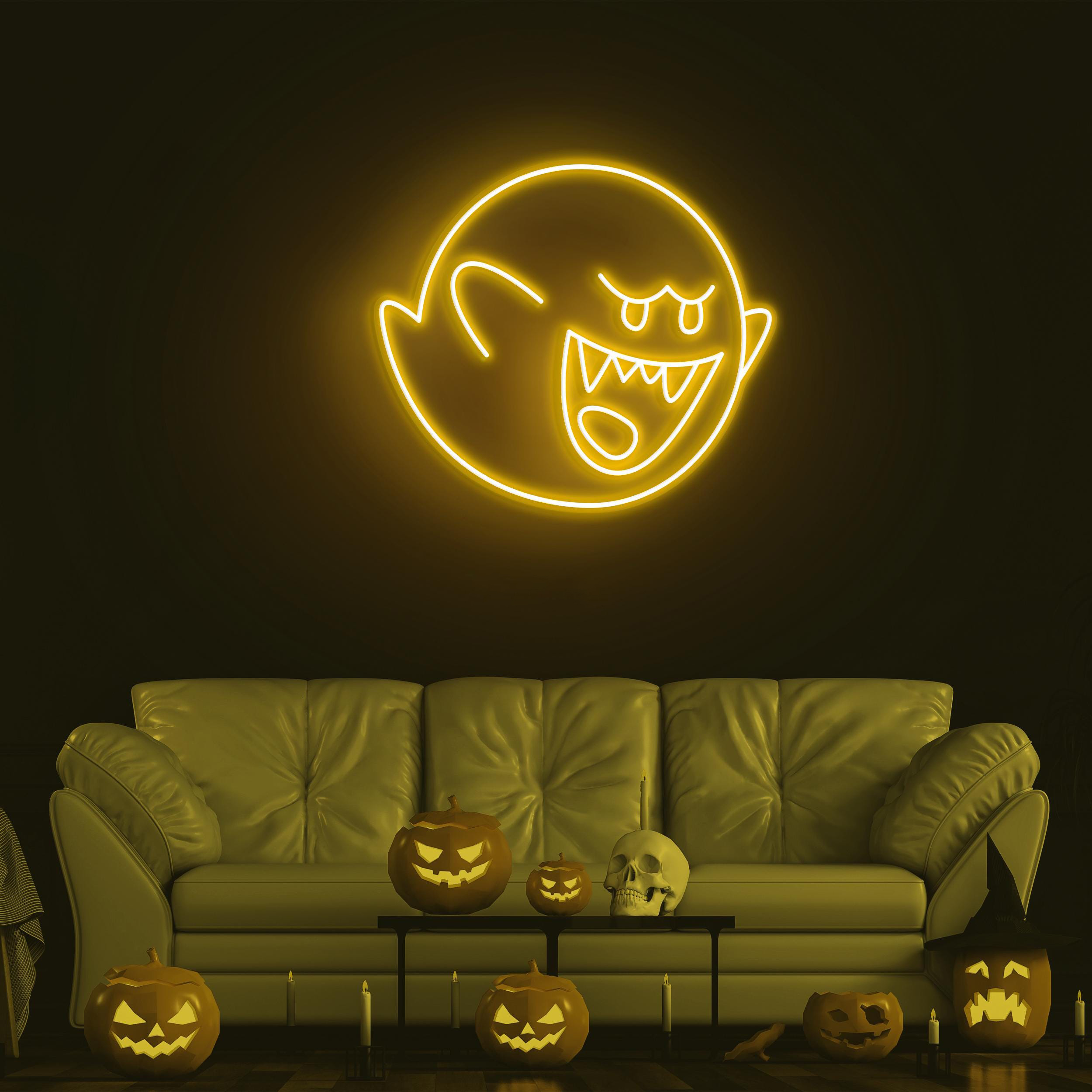 Ghost Neon Sign, Ghost LED Light, Scary Ghost LED Neon Art, Cute Ghost Wall Decor, Ghost Party Decor, Led Party Sign, Horror House Art, Gift