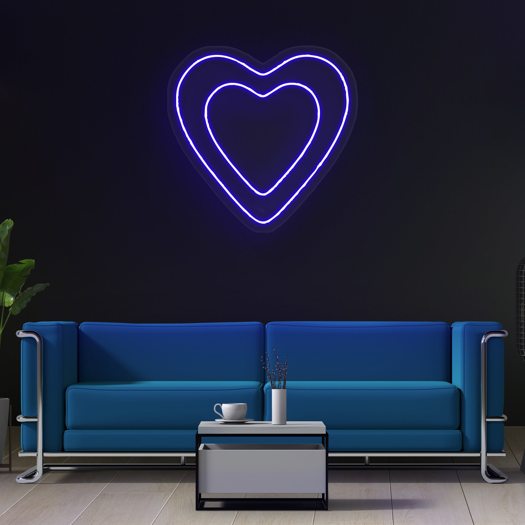 Heart in Heart Neon Sign, Romantic LED Wall Decor, Gift for Lovers, Weddings, Valentine's Day, Heart LED Light for Girl's Room, Party Decor