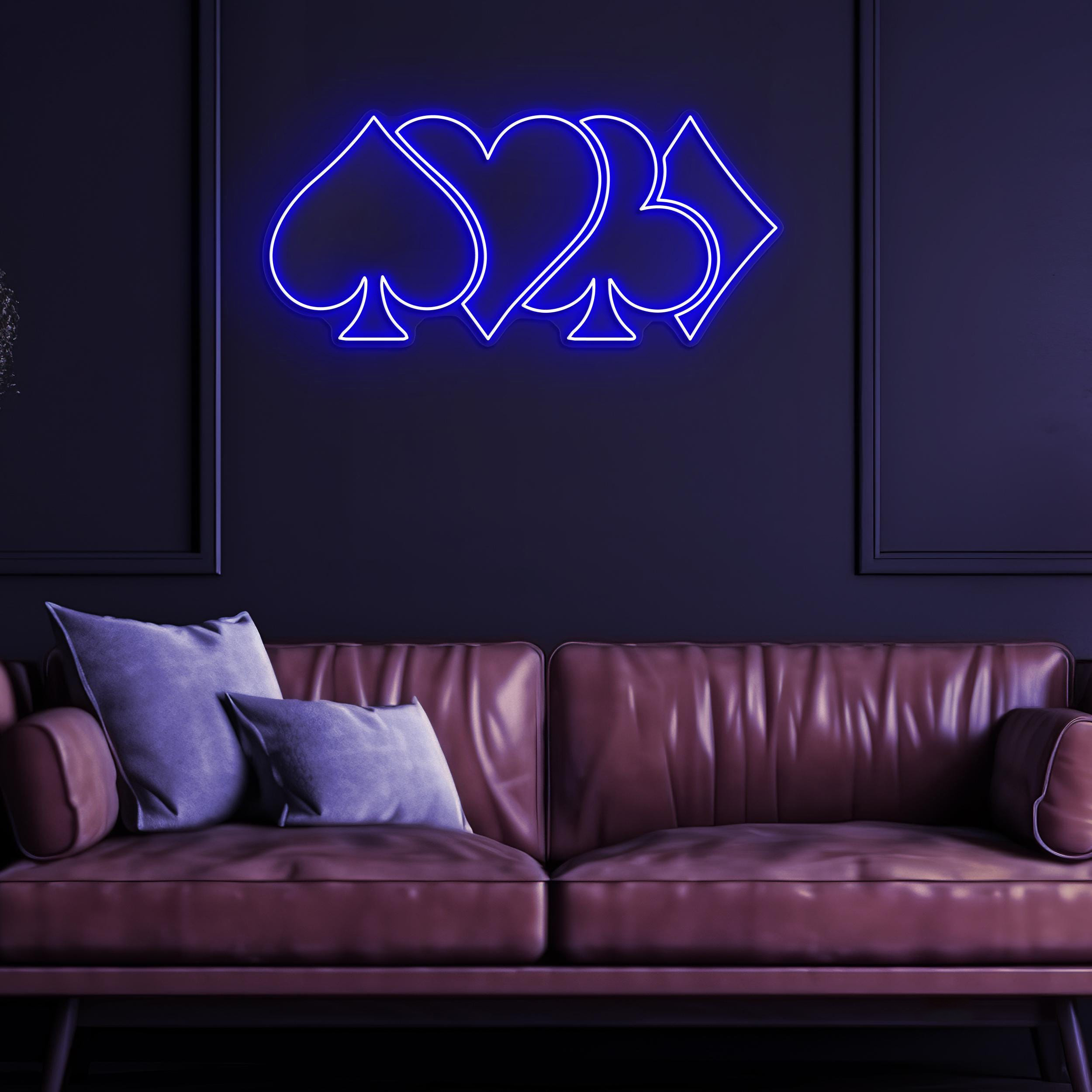 Poker Suits Neon Sign, Poker Suits LED Light, Poker Card Symbol Wall Decor, Playing Cards Wall Art, Casino Logo Decor, Game Room Wall Art