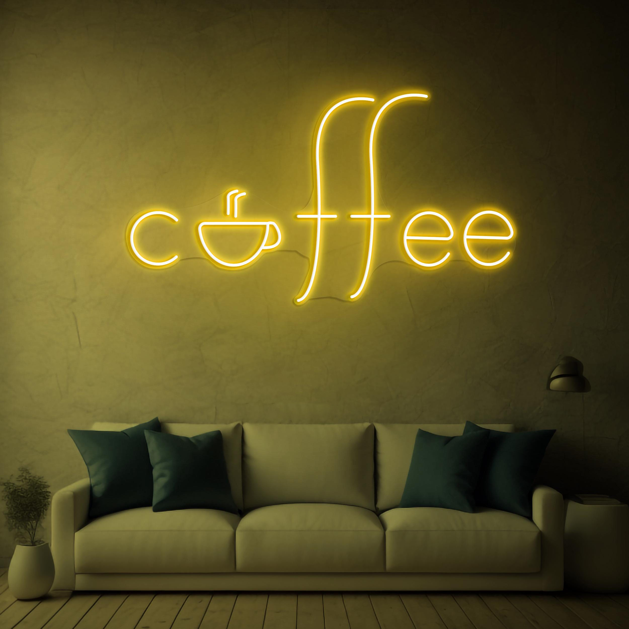 Coffee Neon Sign, Coffee LED Light, Coffee Cup Wall Art, Coffee Cup Logo, Decor for Store, Shop, Bar, Cafe & Home, Coffee Cup Welcome Sign