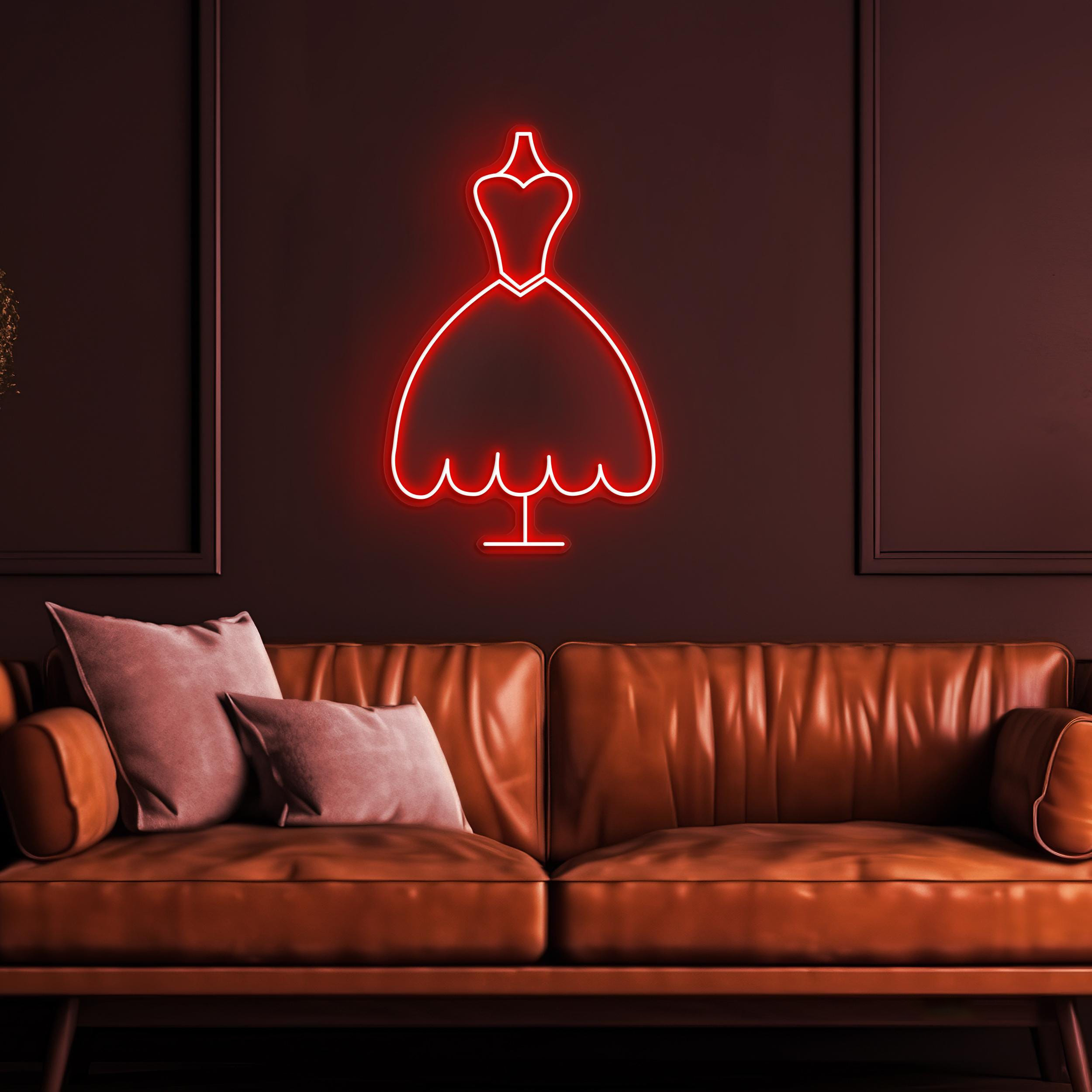 Dress Neon Sign, Hanger LED Light, Fashion Dress Neon Art, Dress Wall Decor, Cloth Shop Neon Light, Boutique Decor, Brand Shop Wall Art