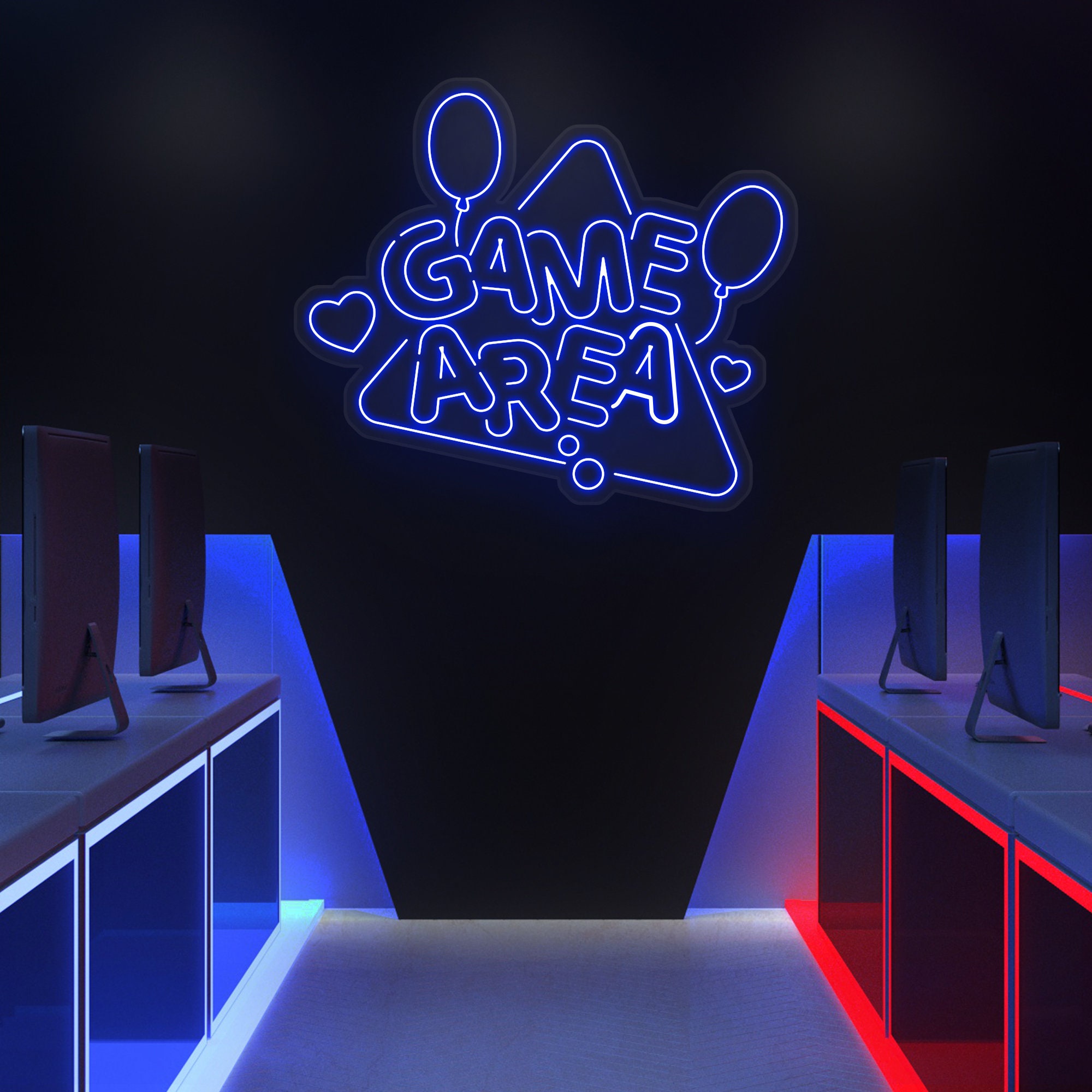 Game Area Neon Sign, LED Game Room Decor, Gaming Neon Light for Bedroom, Man Cave, Pub, Gift for Gamers, Boys, Game Wall Art, Party Decor