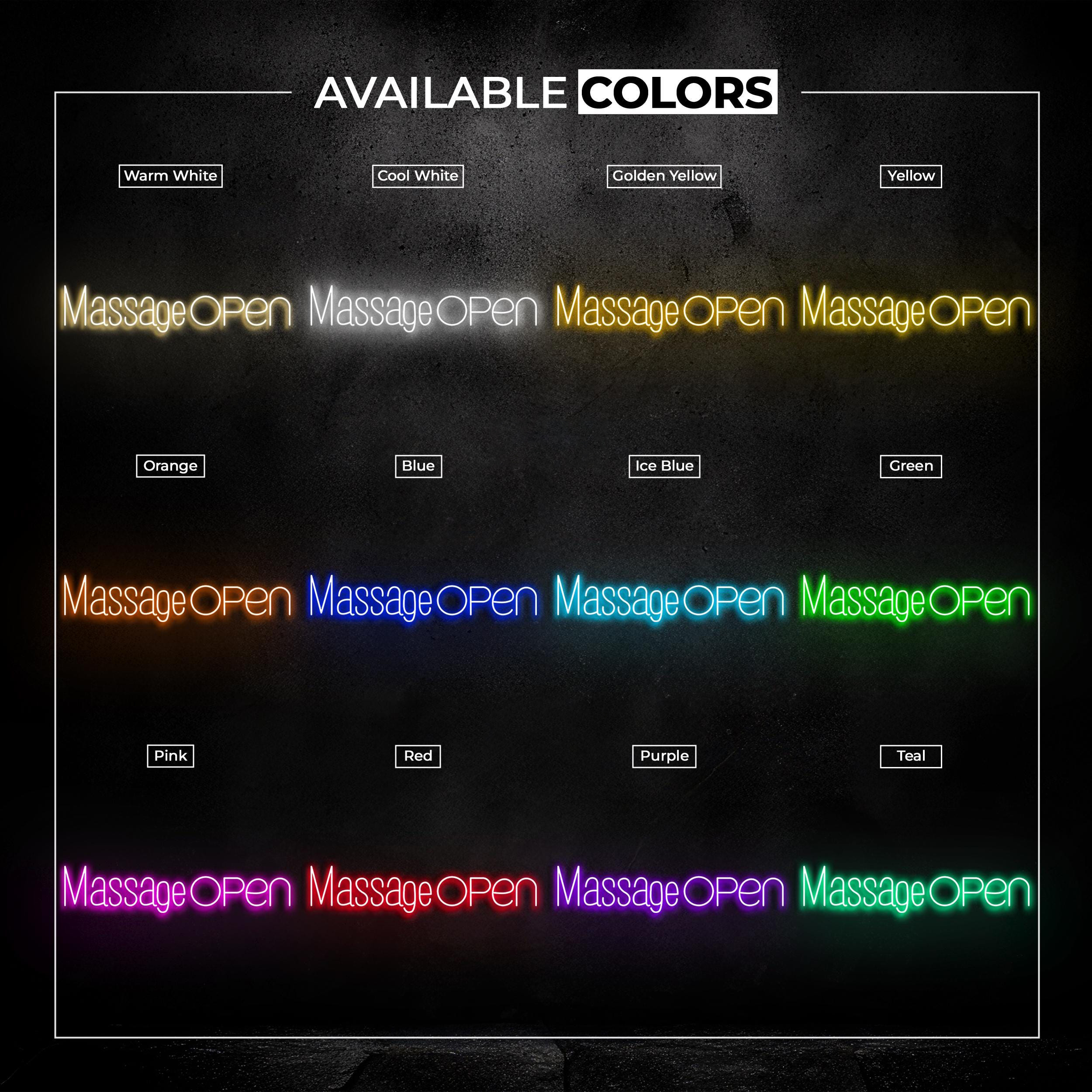 Massage Open Neon Sign, Massage Open LED Light, Massage Therapy Body Art, Body Care Salon Sign, Massage Room Decor, Custom Massage Neon Sign