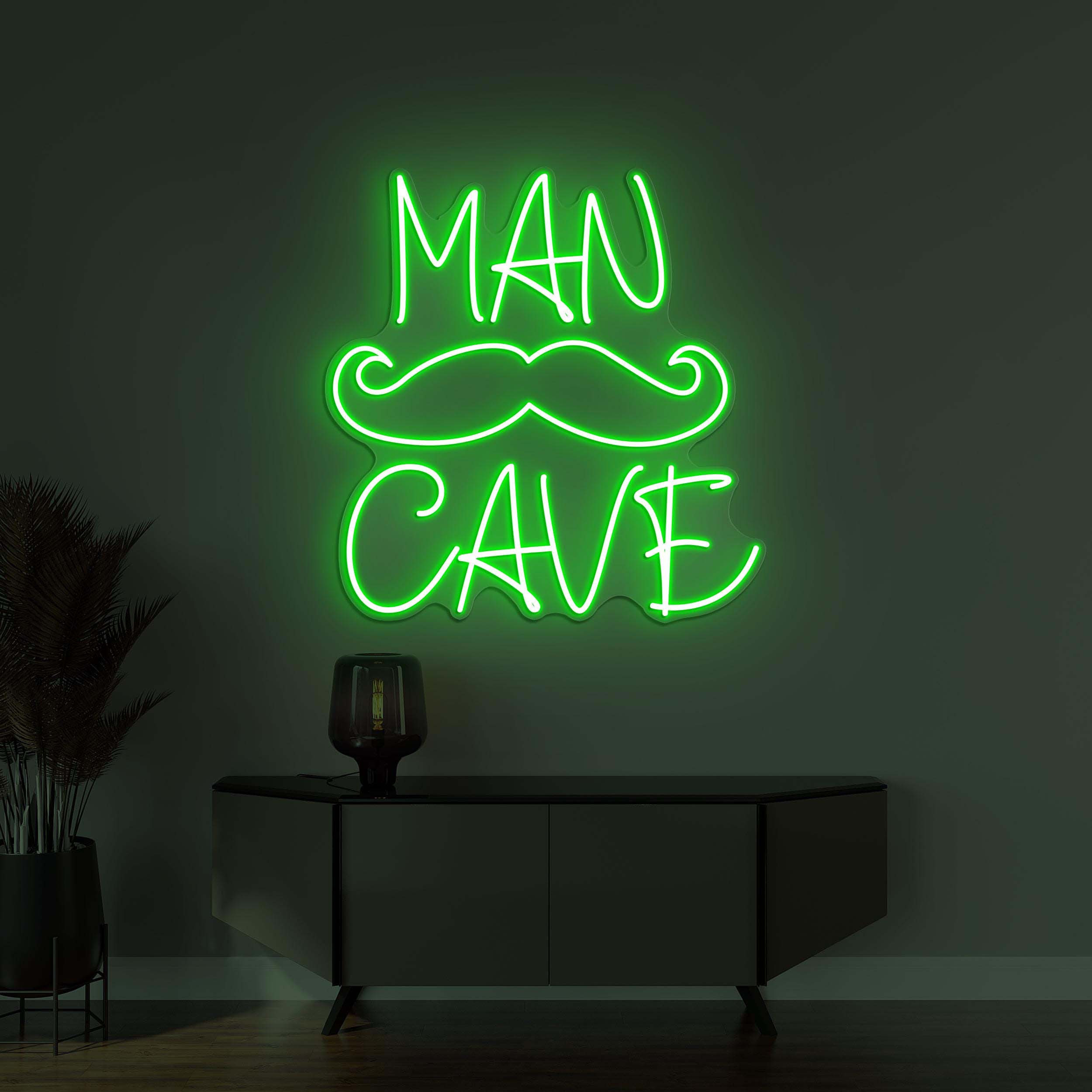 Man Cave Neon Sign, Man Cave Light, Man Cave Bar Wall Decor, Mustache Wall Art, Beer Cave Gift for Men, Gifts for Dad, Man Cave Pub Bar Art