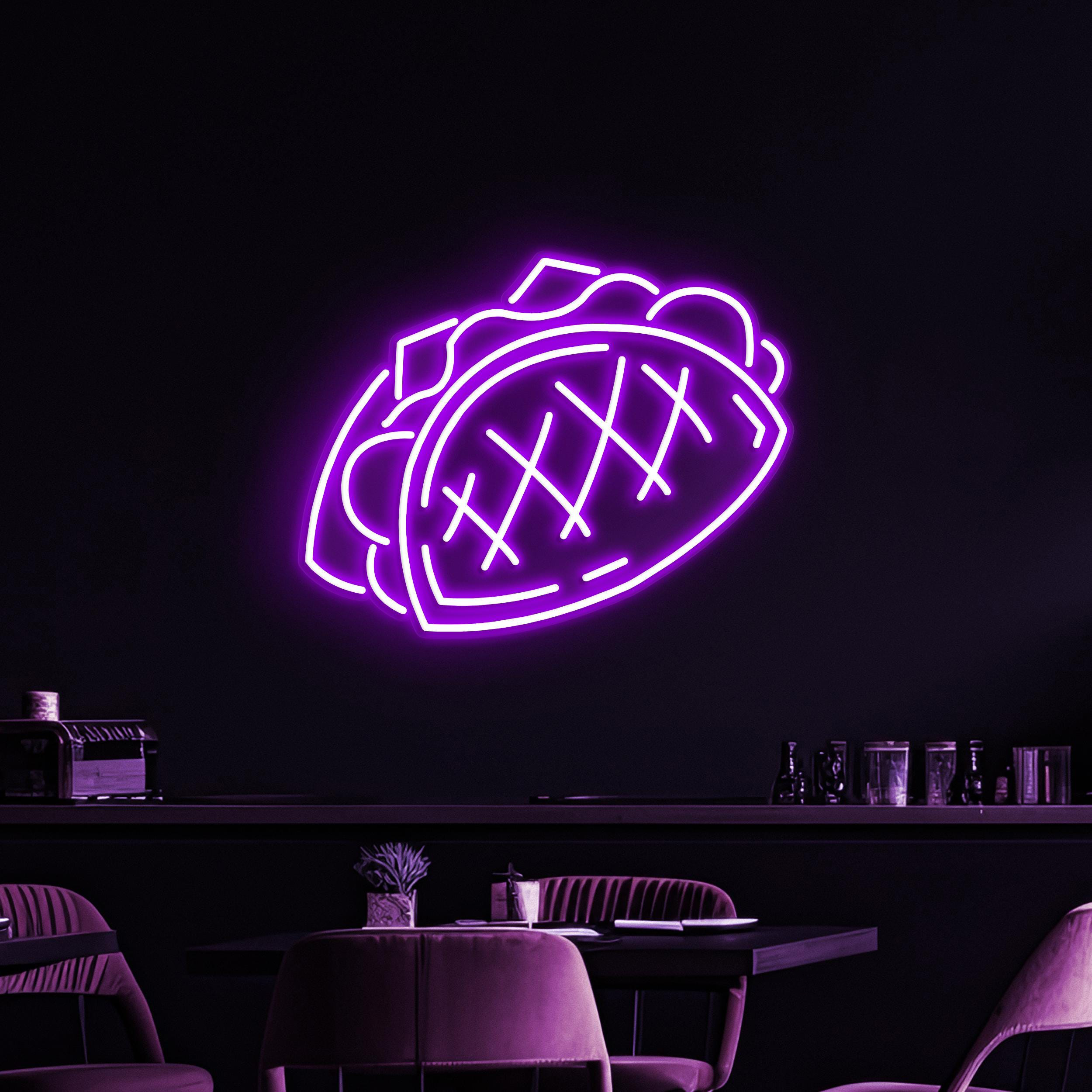 Taco Neon Sign, Taco Sandwich LED Light, Taco Sandwich Wall Art, Mexican Food Wall Decor, Kitchen Neon Light, Fast Food Neon Art, Taco Lover